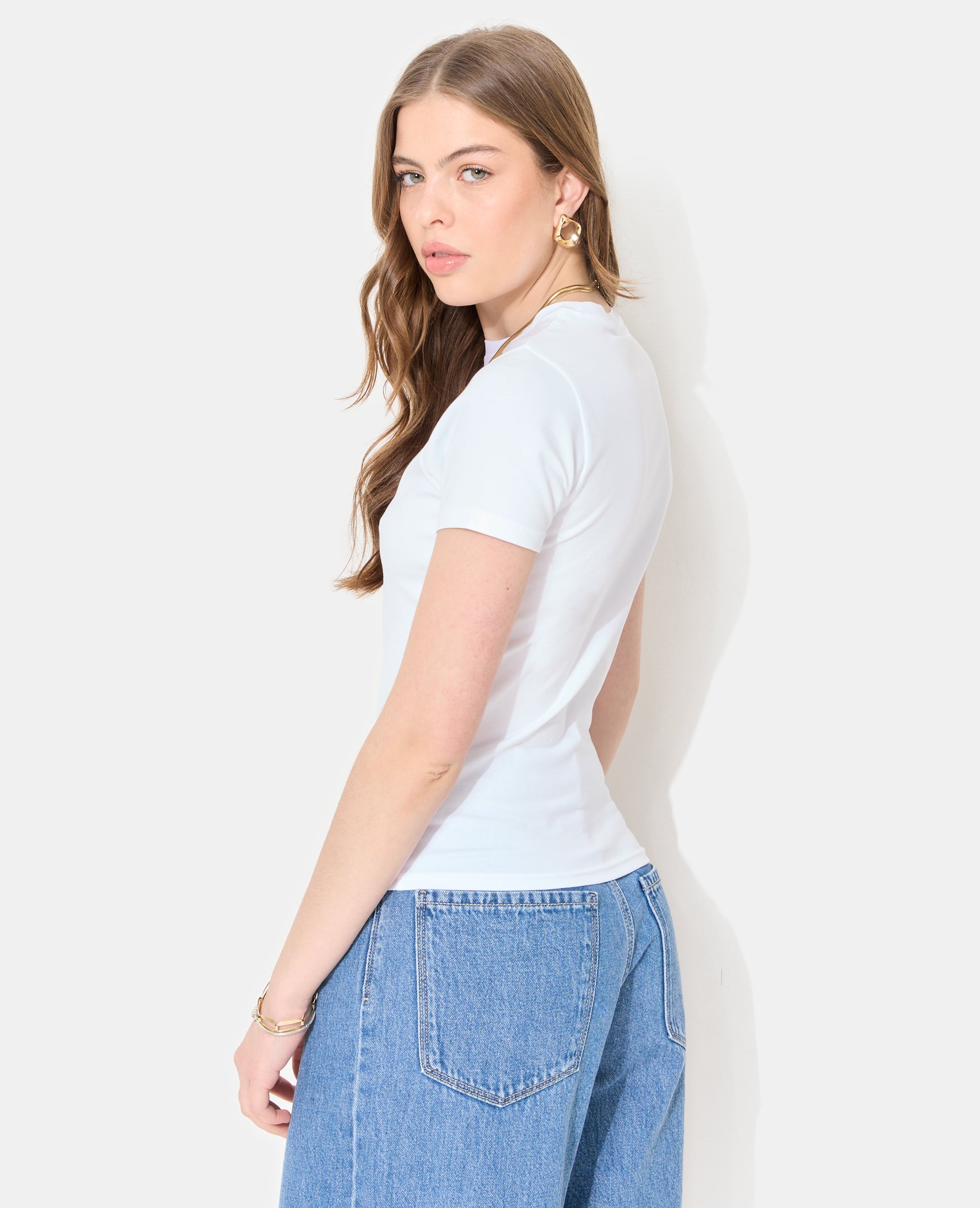 T-shirt ajusté avec rose