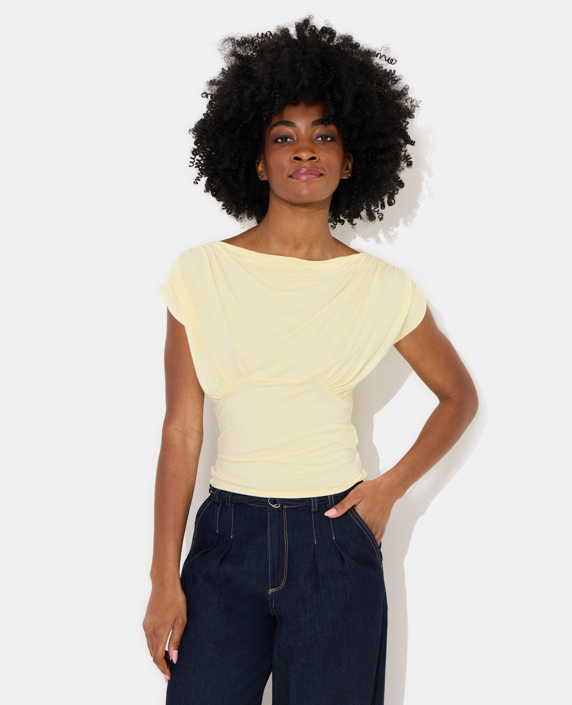 Top fluide avec drapé