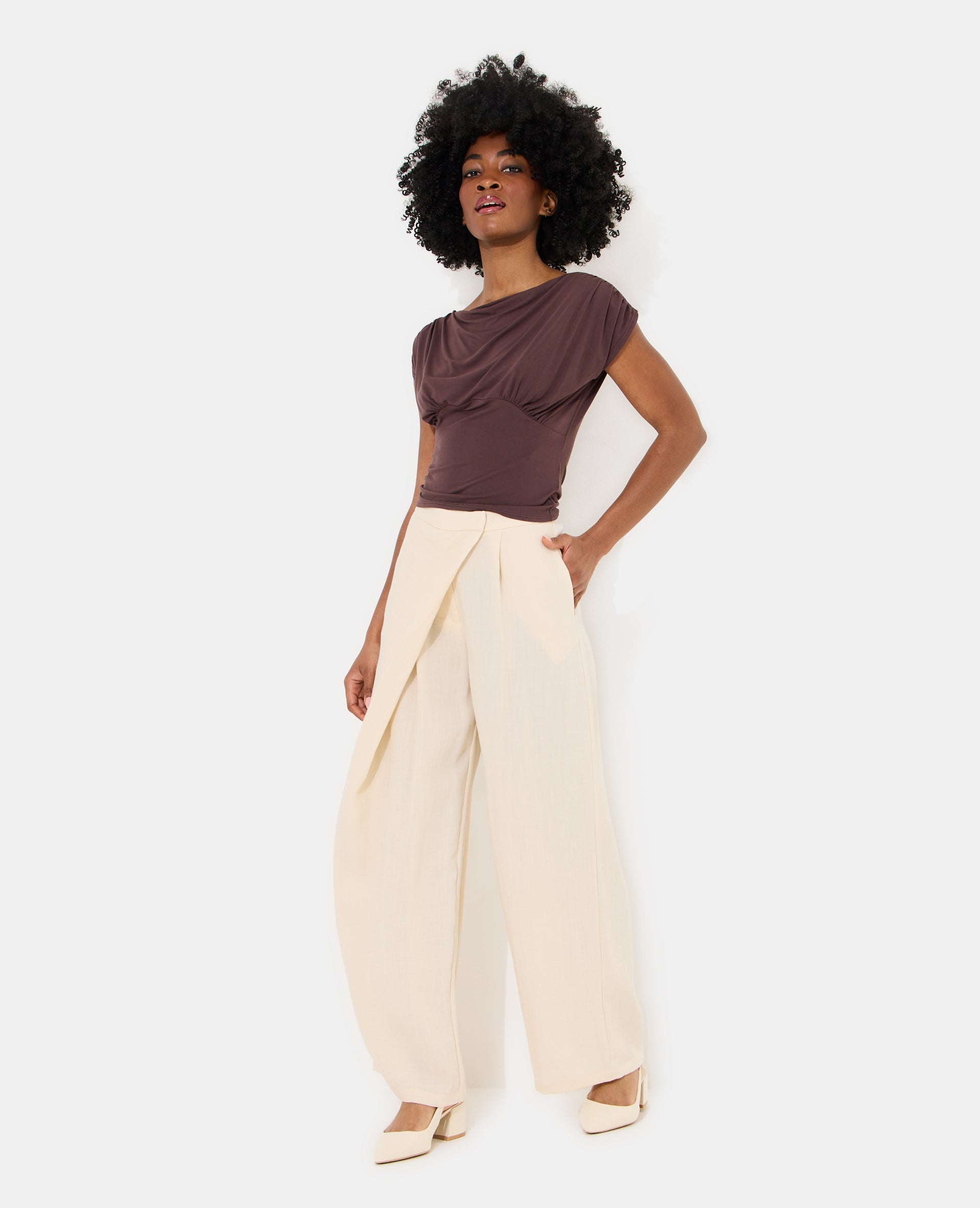 Top fluide avec drapé