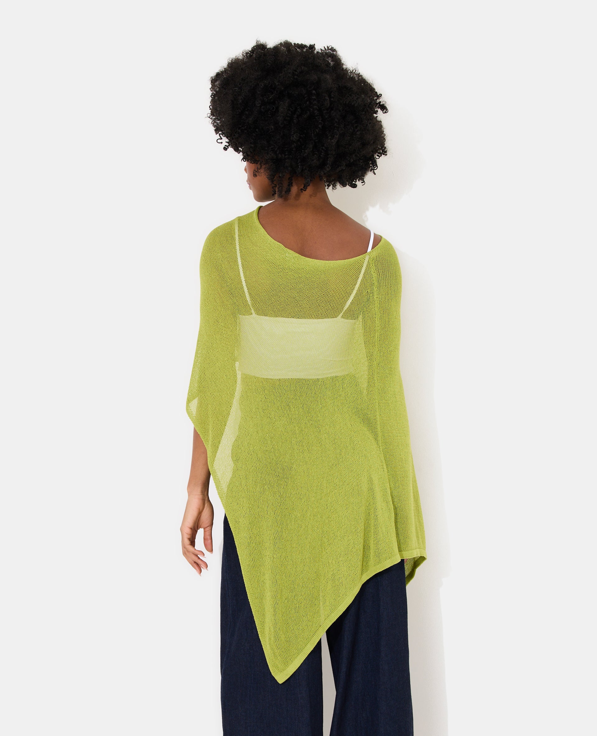 Pull châle asymétrique en maille ajourée