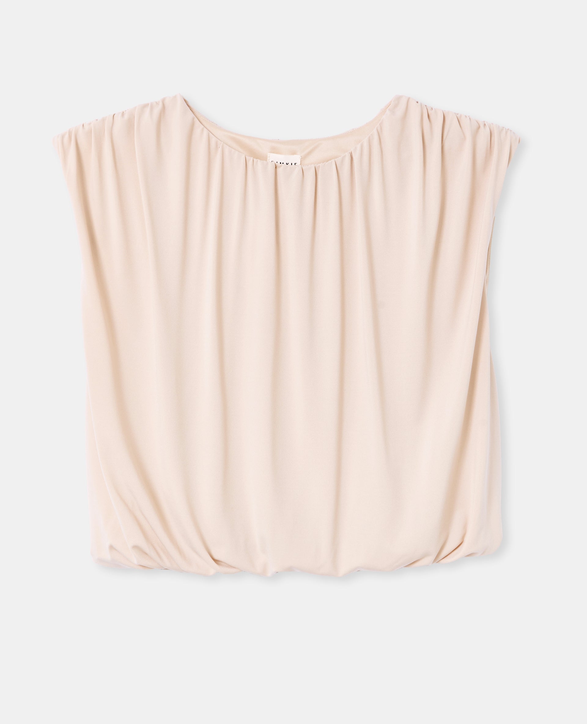 Top boule sans manches en maille fluide