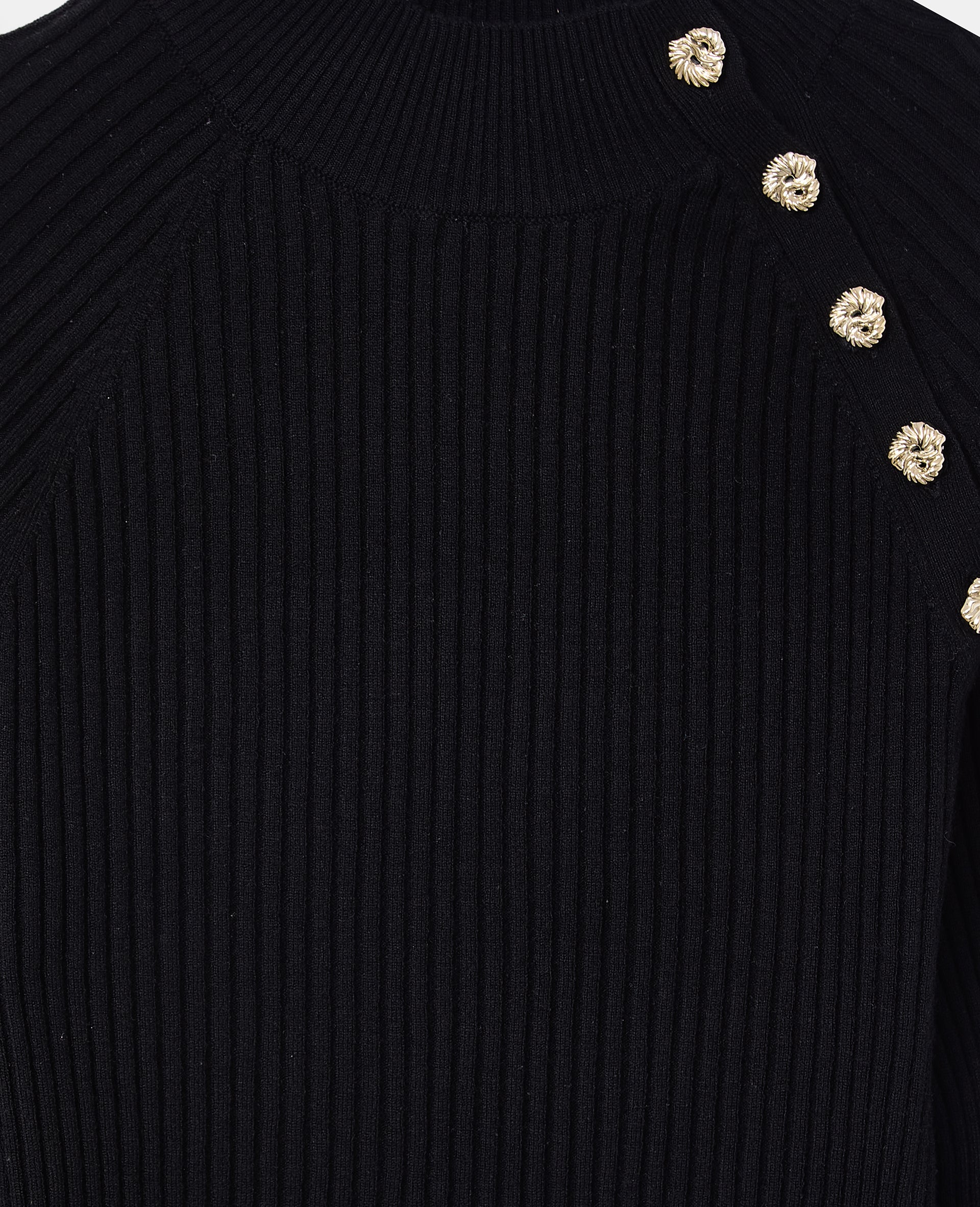 Pull moulant en maille côtelée avec boutons