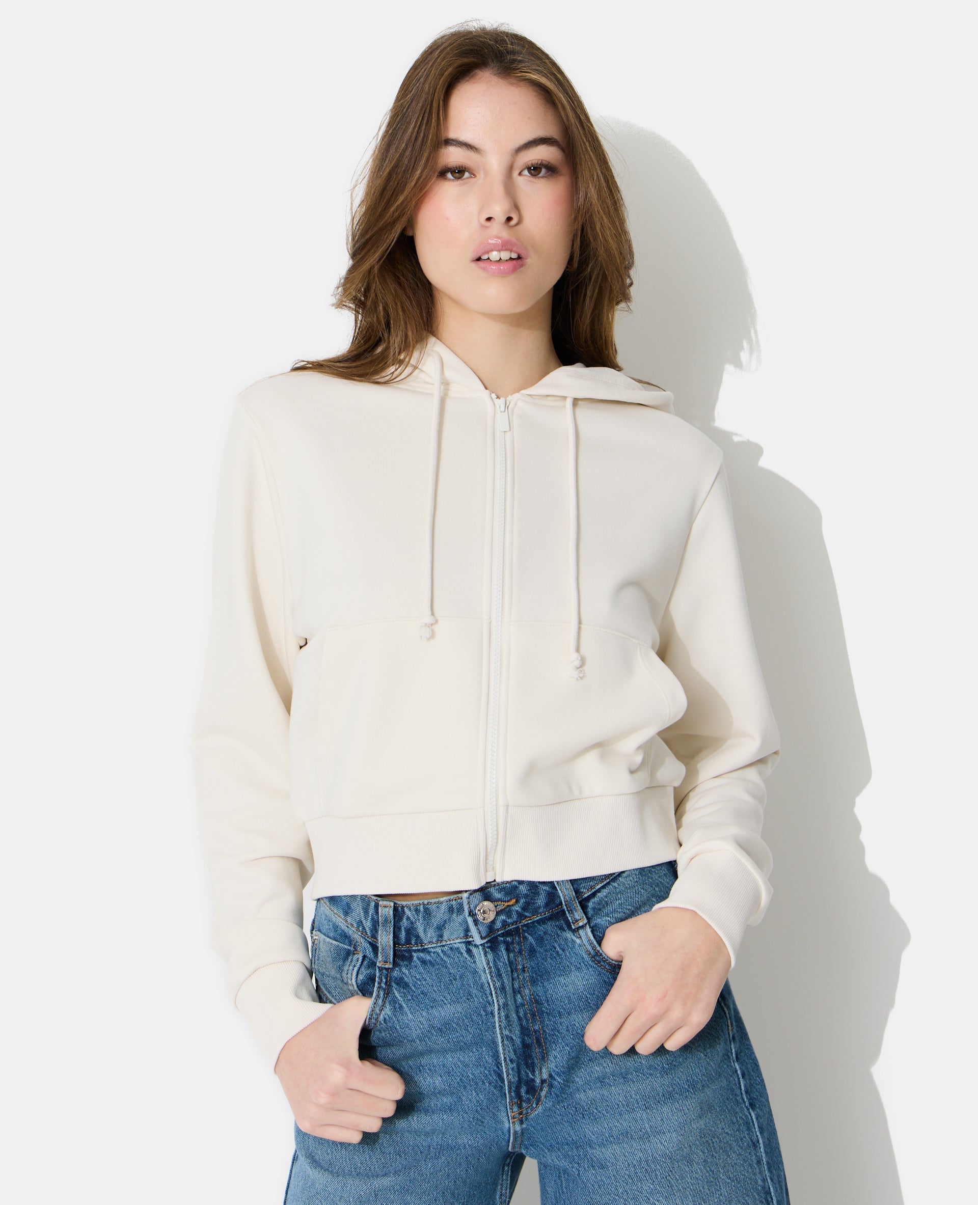 Sweat zippé avec étoile motif léopard