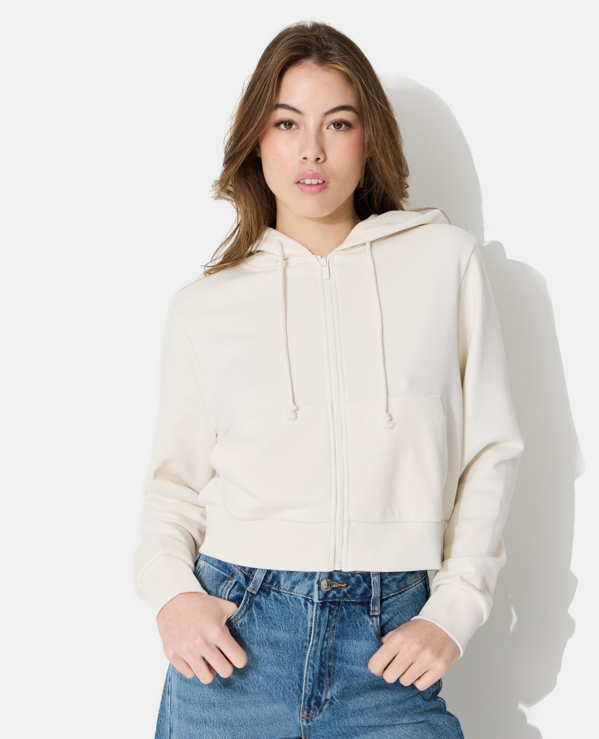 Sweat zippé avec étoile motif léopard