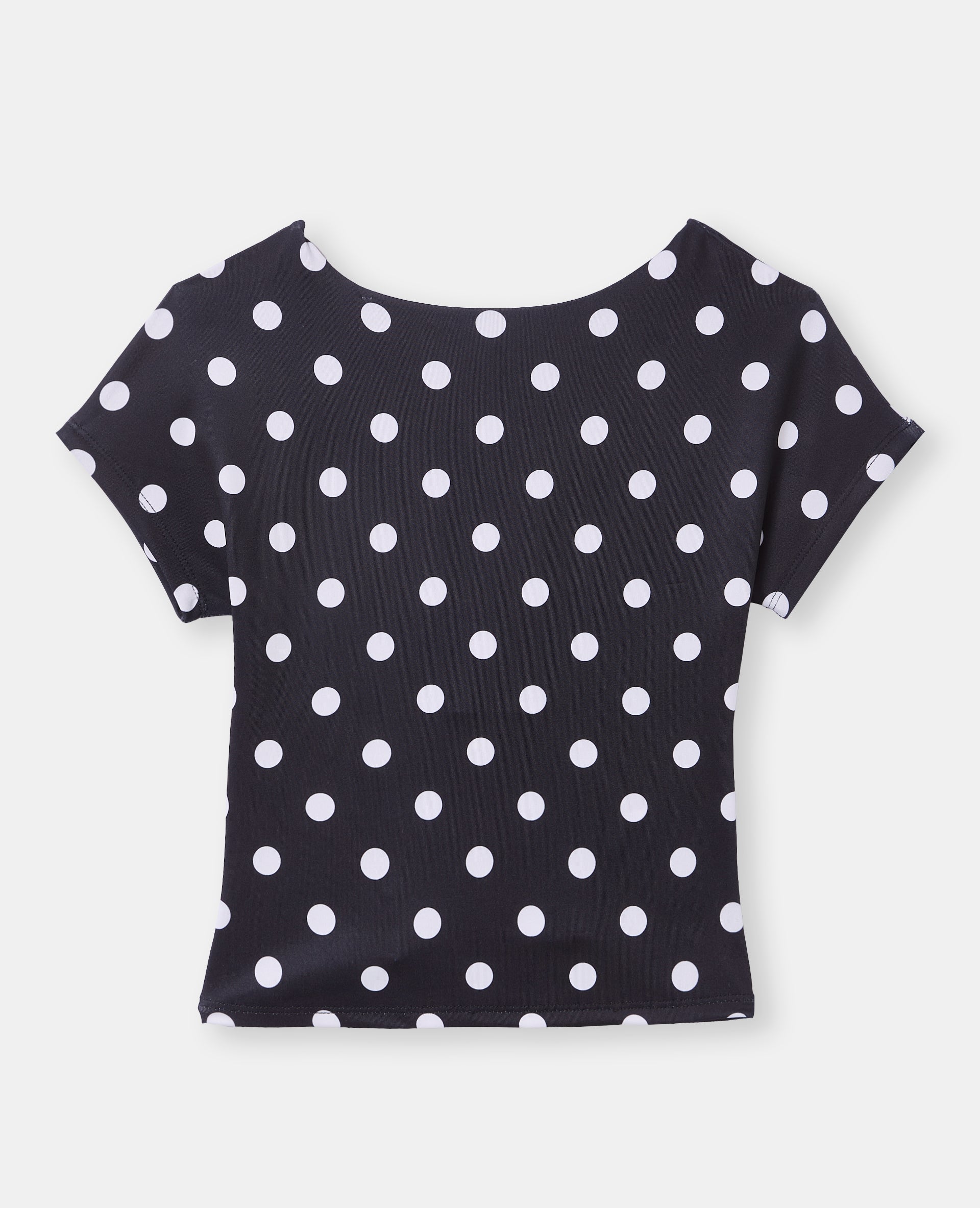 Top court dos ouvert motif pois
