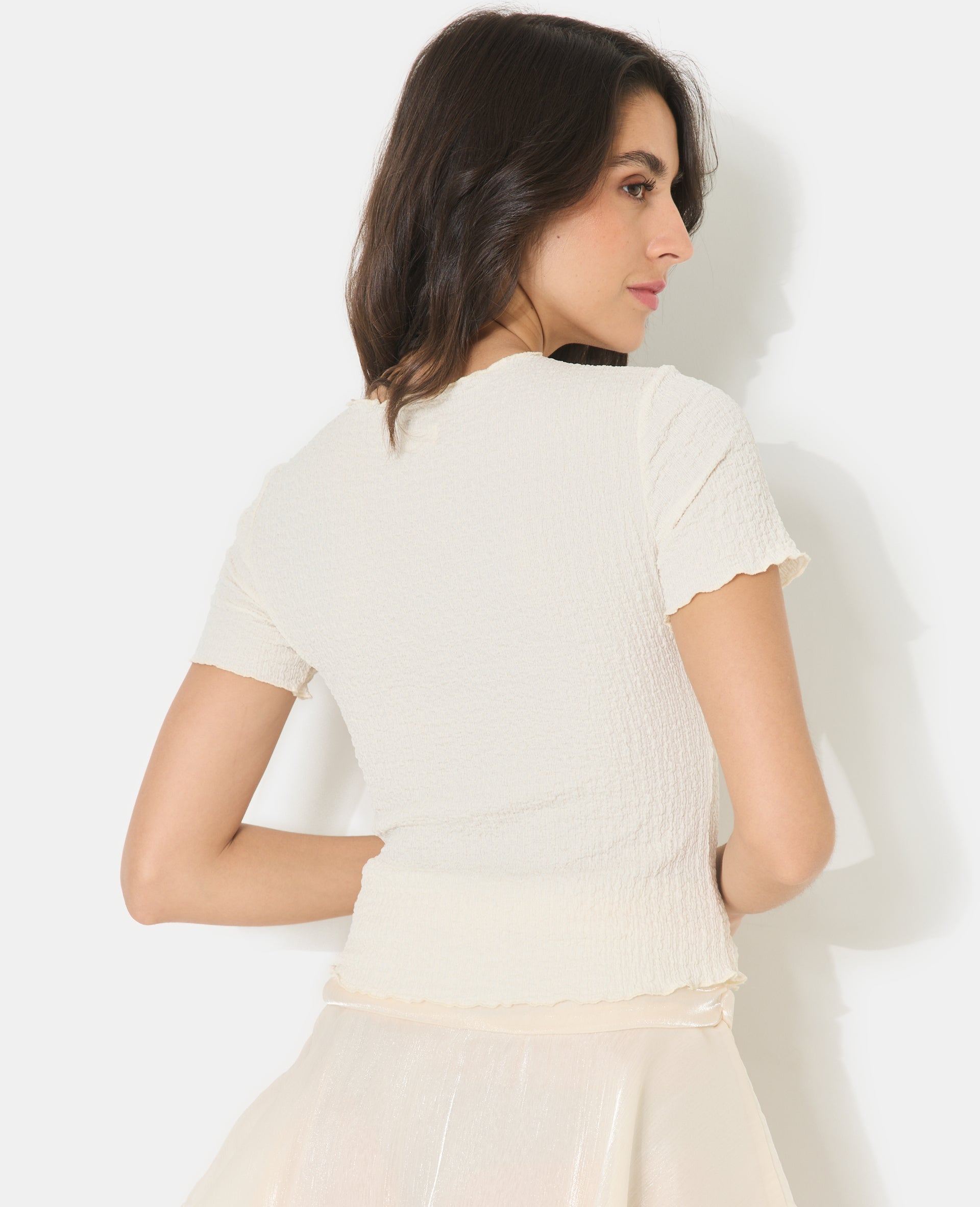 T-shirt en tissu bubble reliefé