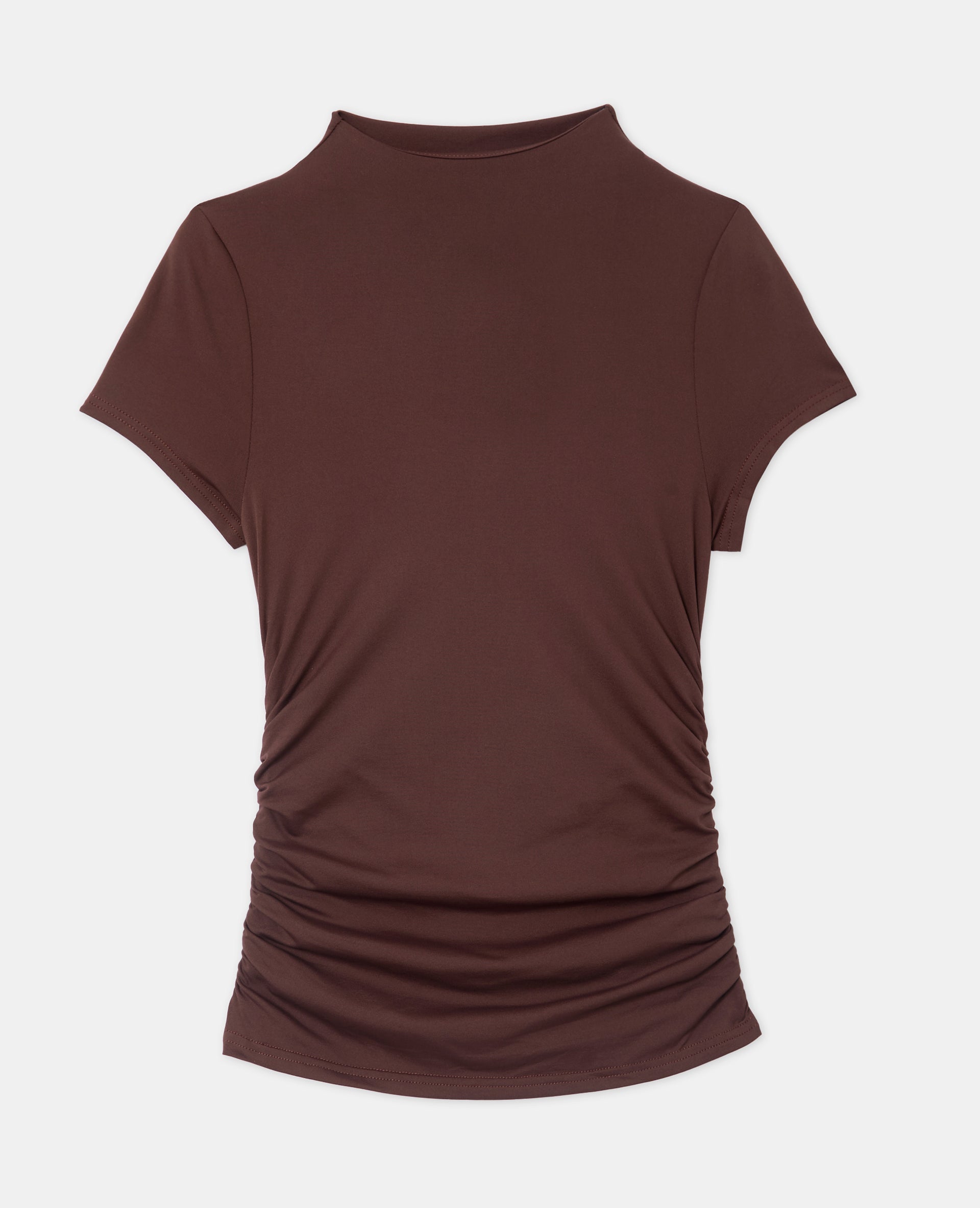T-shirt avec col montant et fronces côtés