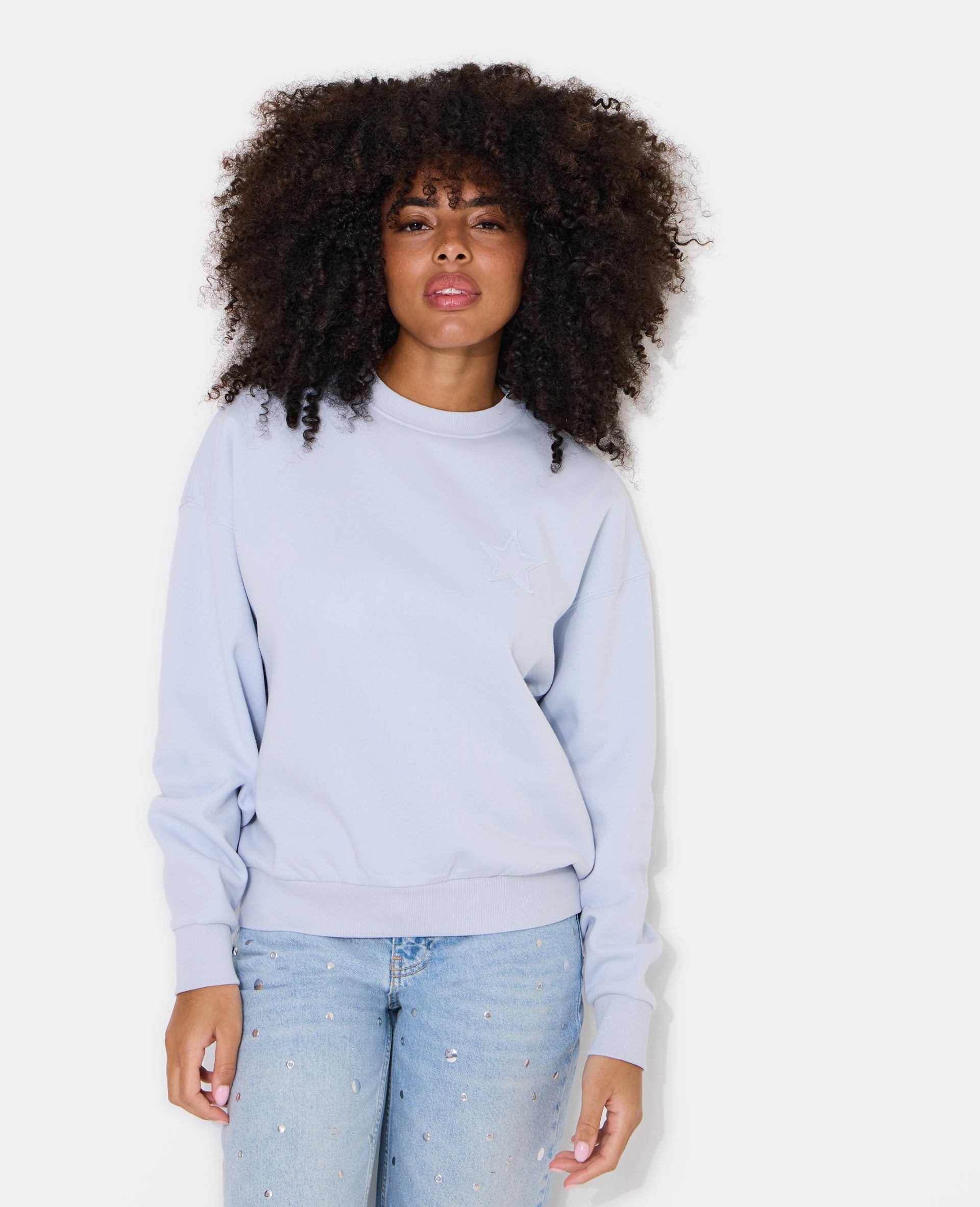 Sweat oversize avec étoile cousue