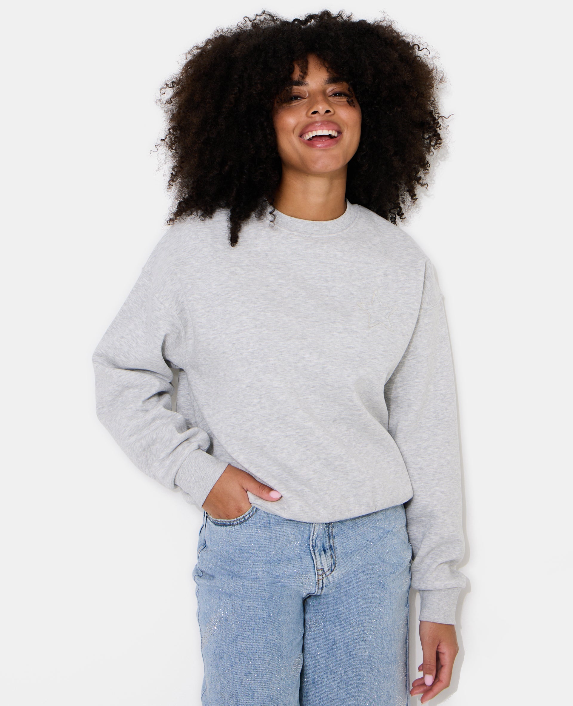 Sweat oversize avec étoile cousue