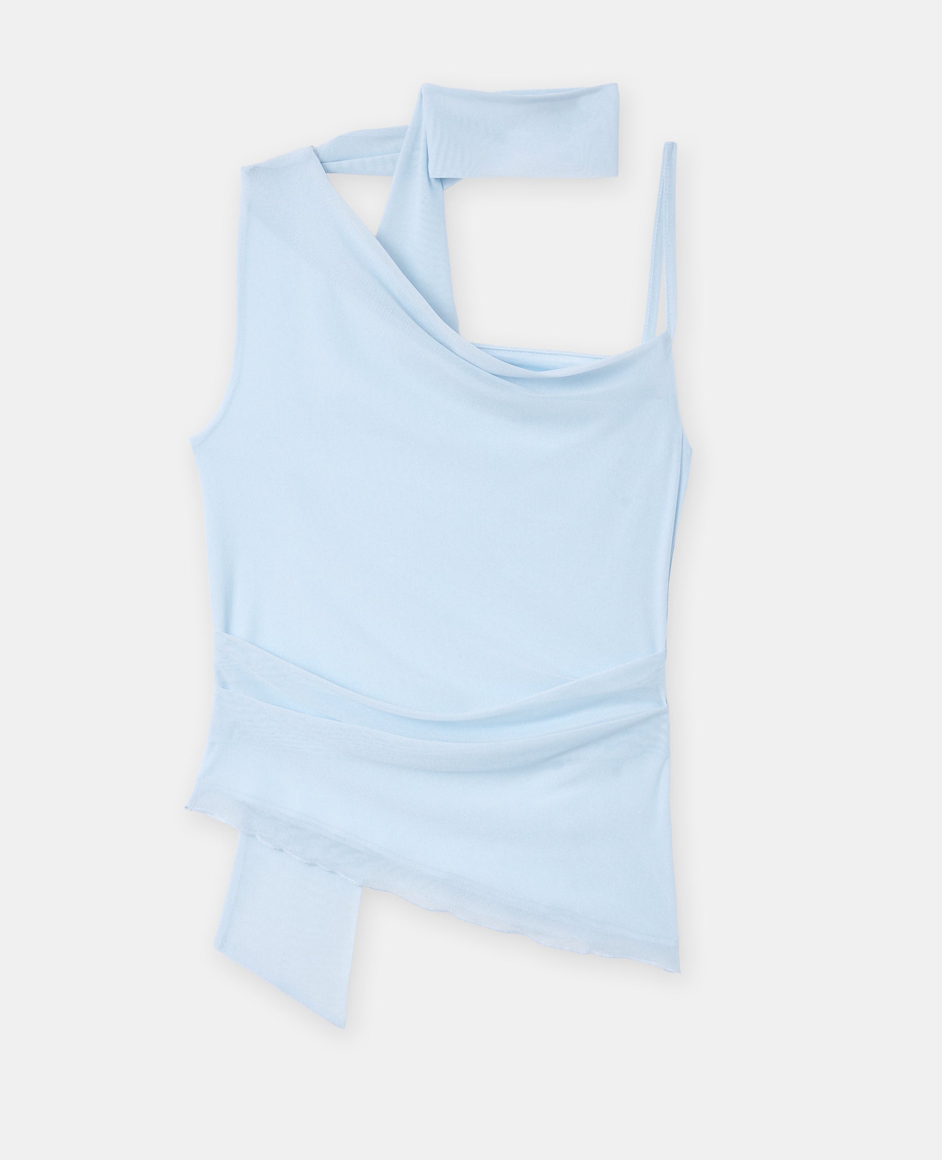 Top asymétrique avec écharpe intégrée