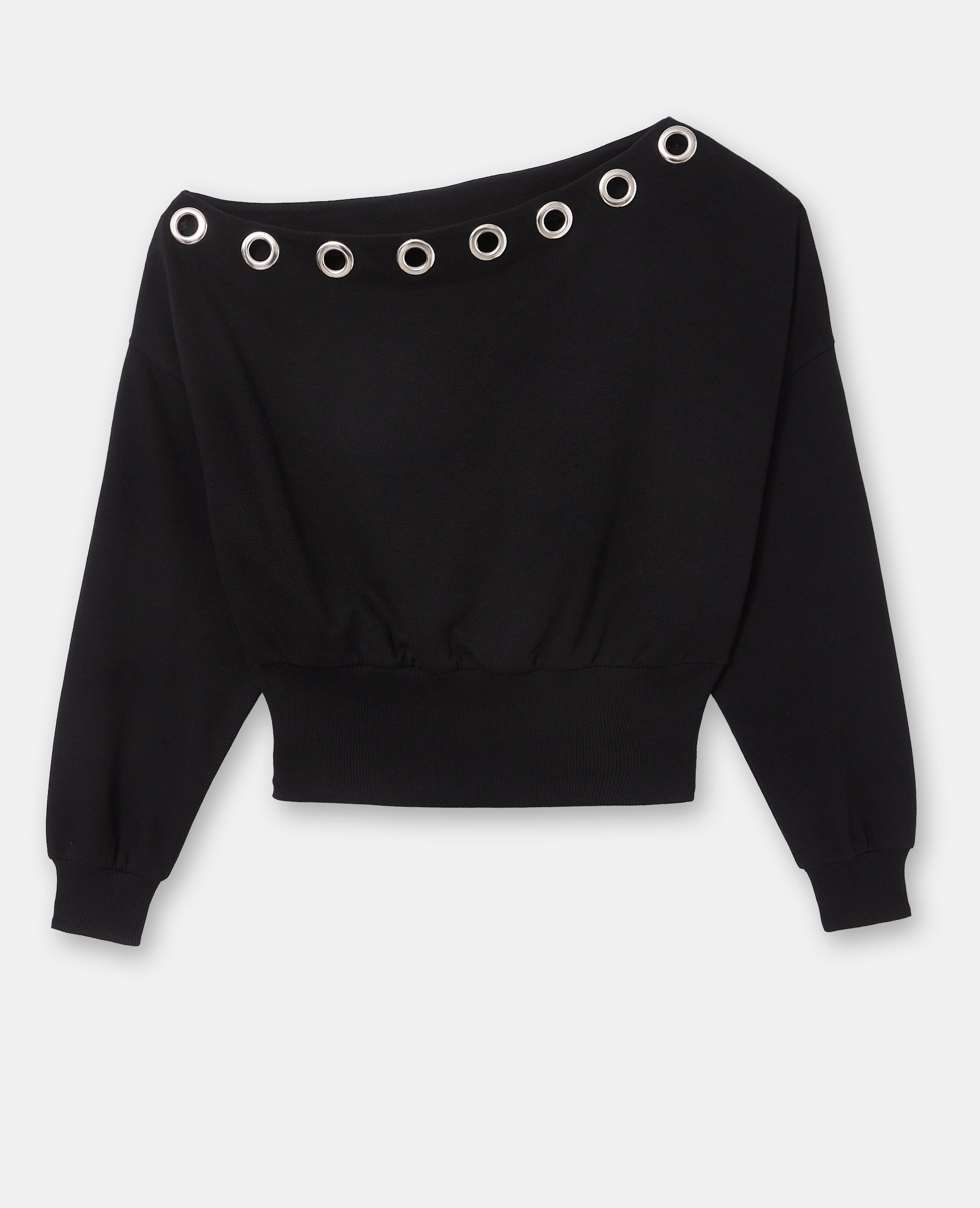 Sweat asymétrique avec œillets
