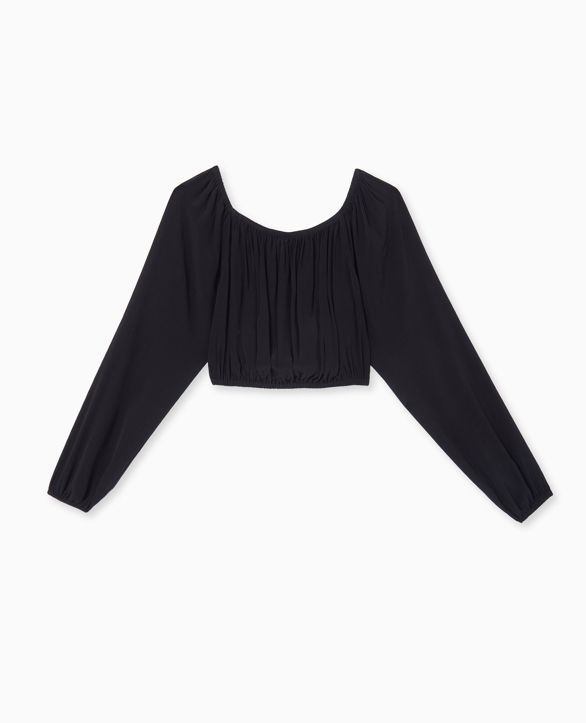 Blouse courte encolure Bardot