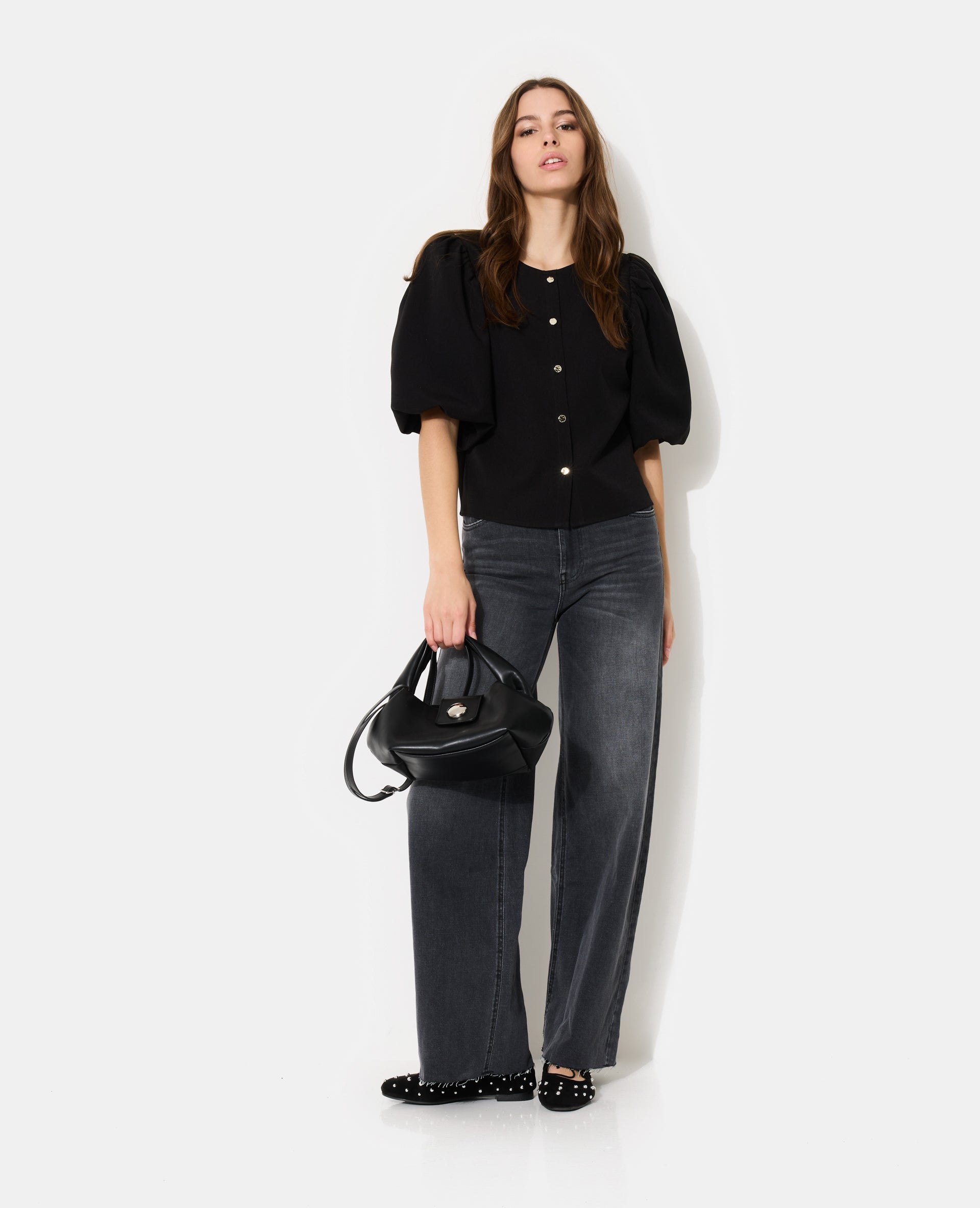 Blouse boutonnée manches ballons