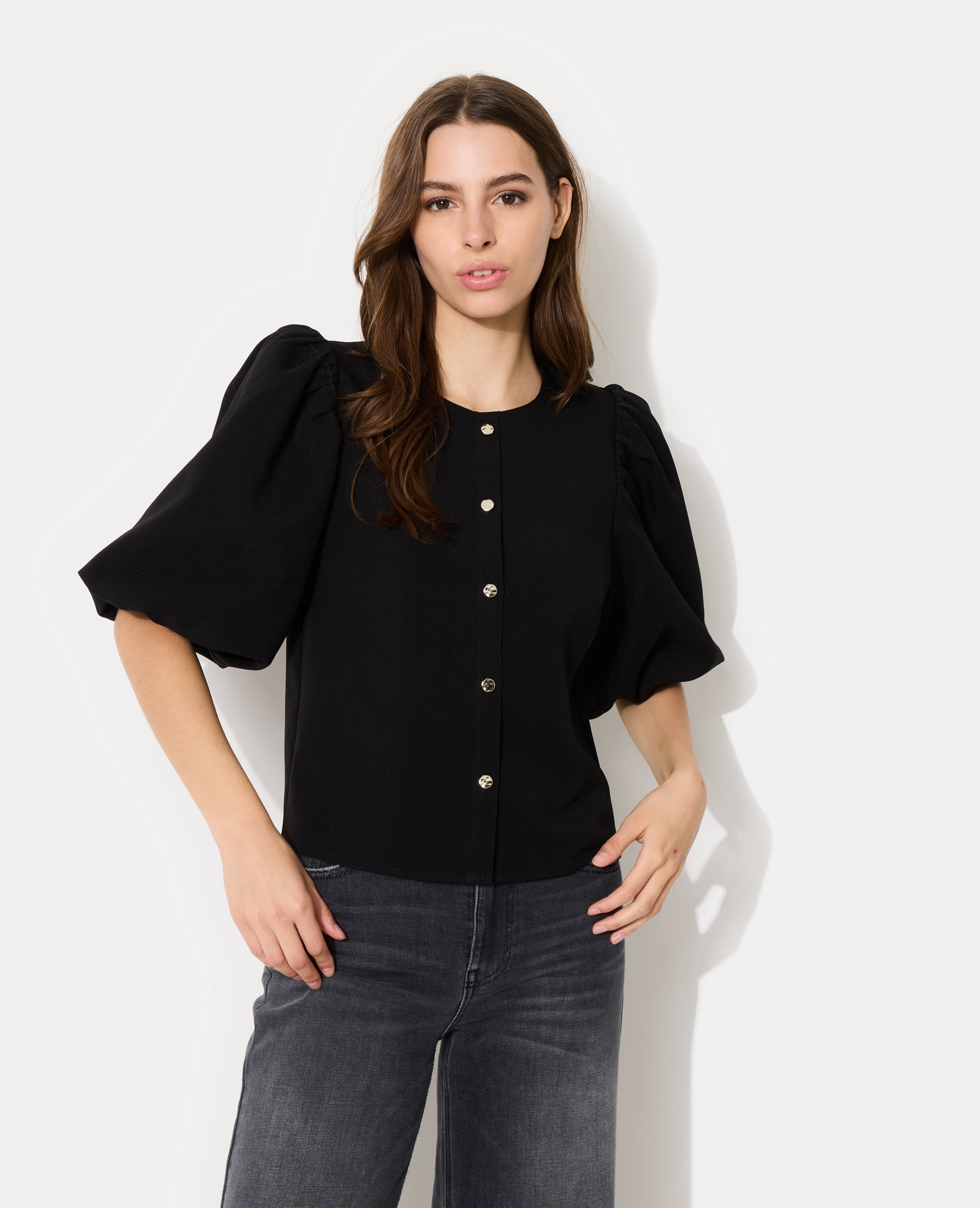 Blouse boutonnée manches ballons