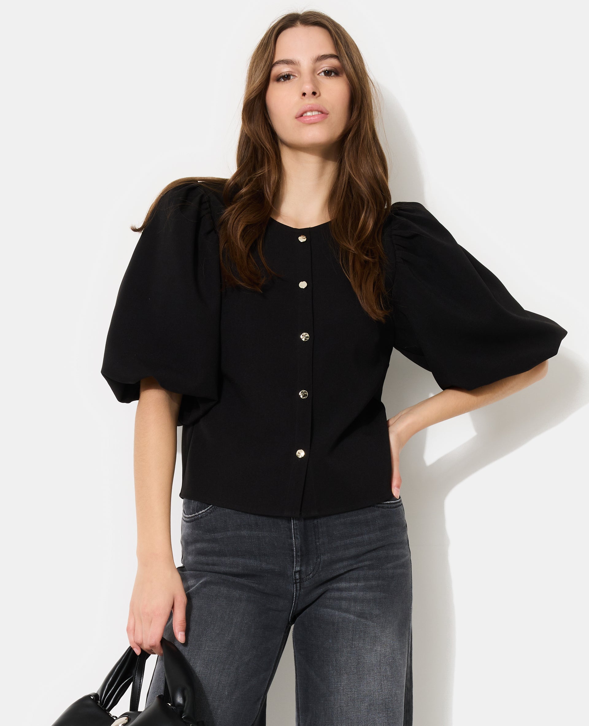 Blouse boutonnée manches ballons