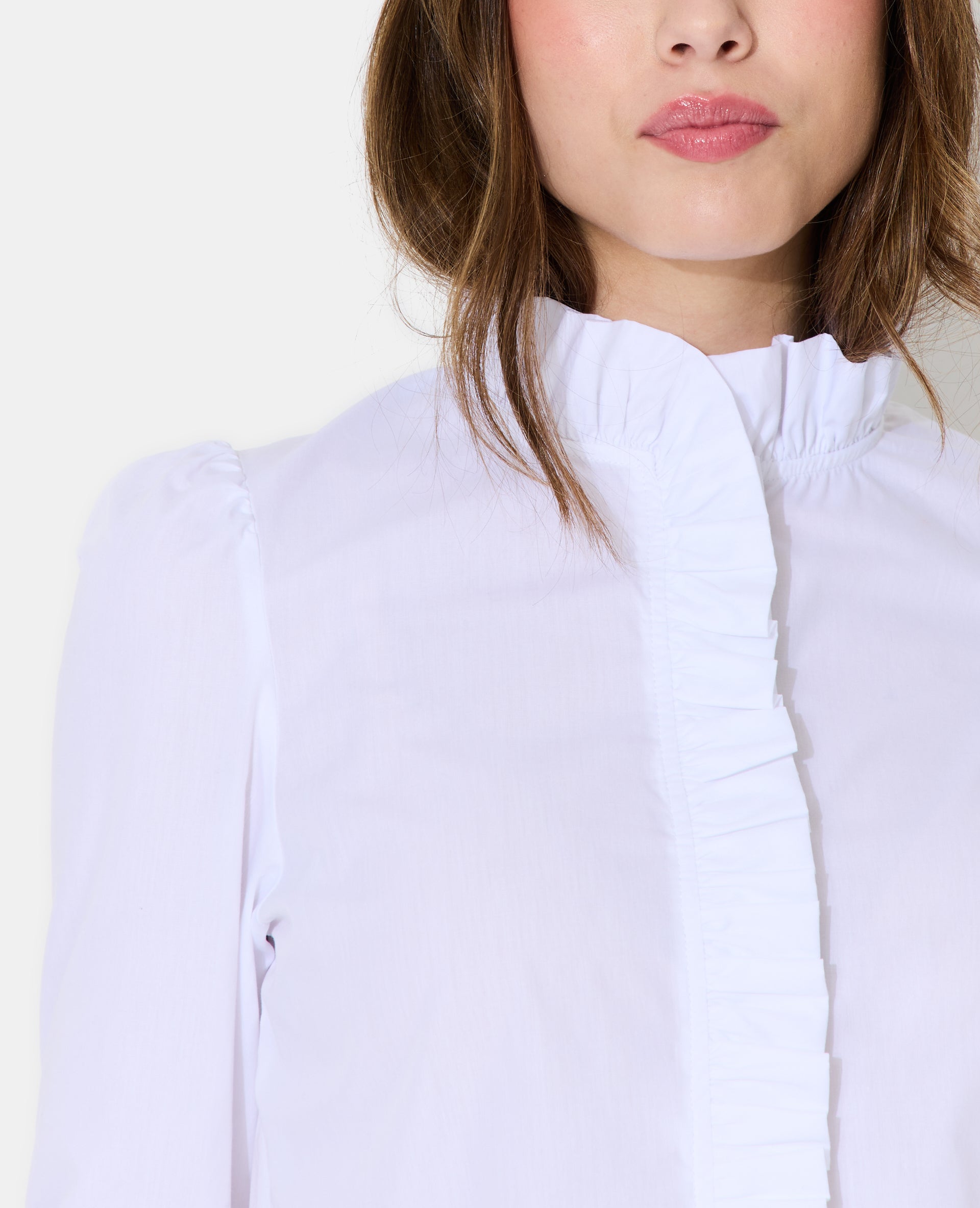 Chemise popeline avec volants