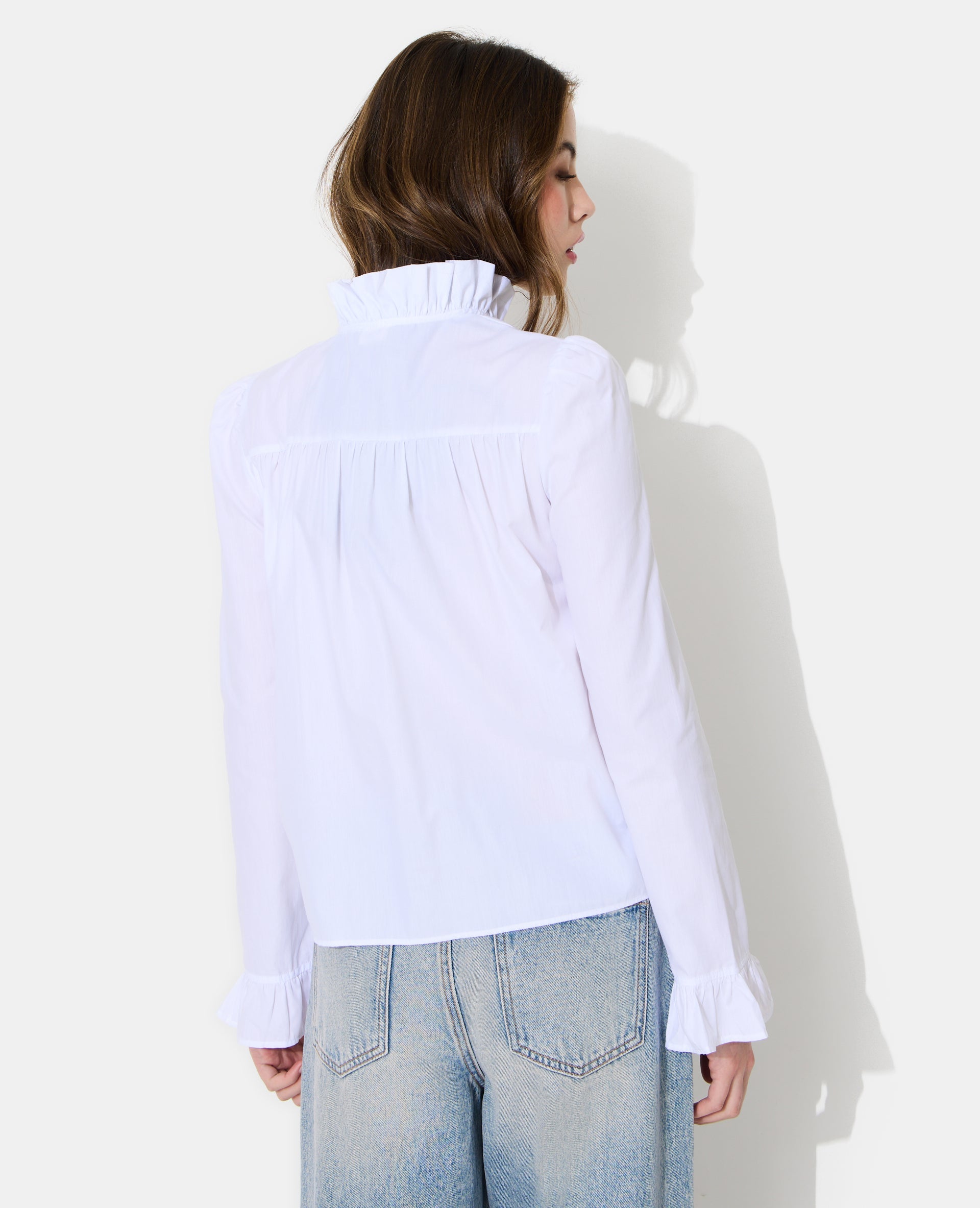 Chemise popeline avec volants