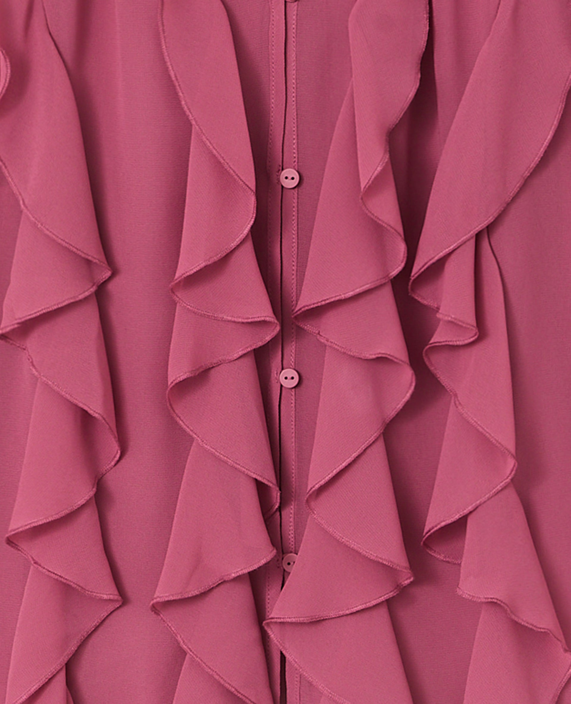 Blouse en voile avec volants et boutons