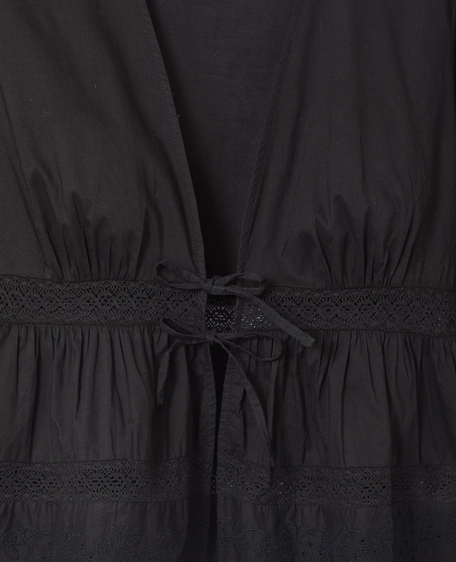 Blouse avec dentelle et nouettes