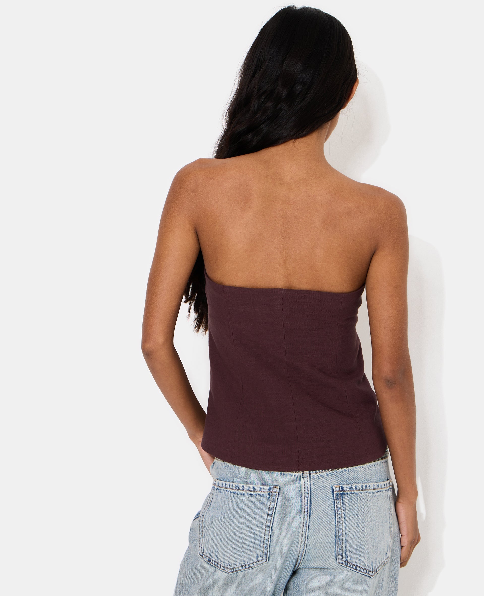 Top bustier avec boutons fantaisie