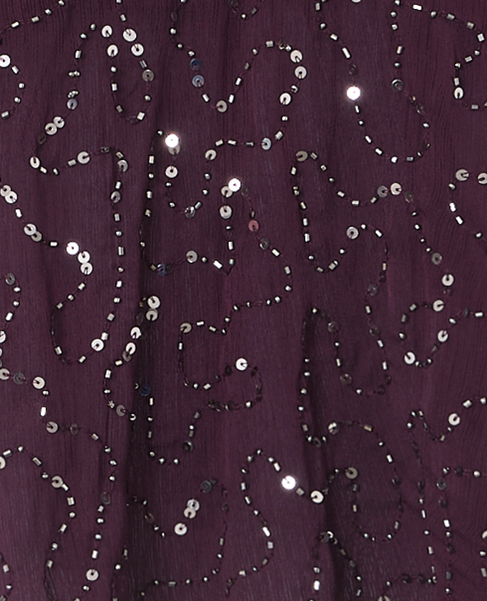 Top à bretelles en voile avec sequins et perles