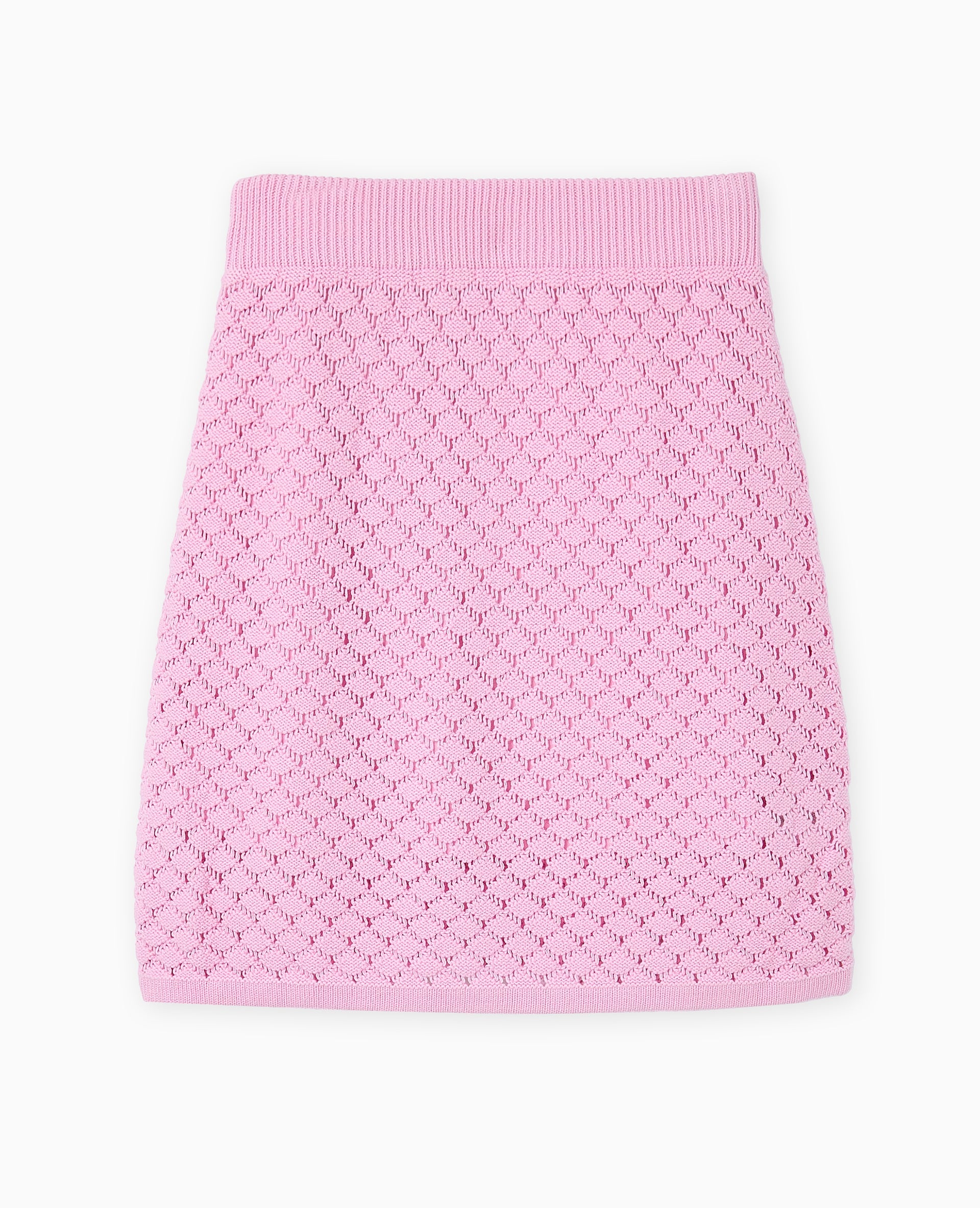 Jupe courte en maille ajourée