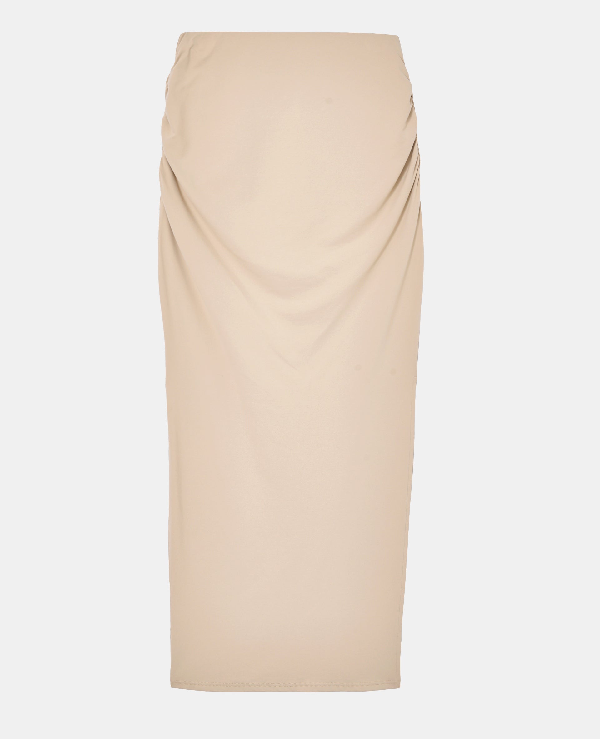 Jupe longue en maille stretch avec fronces