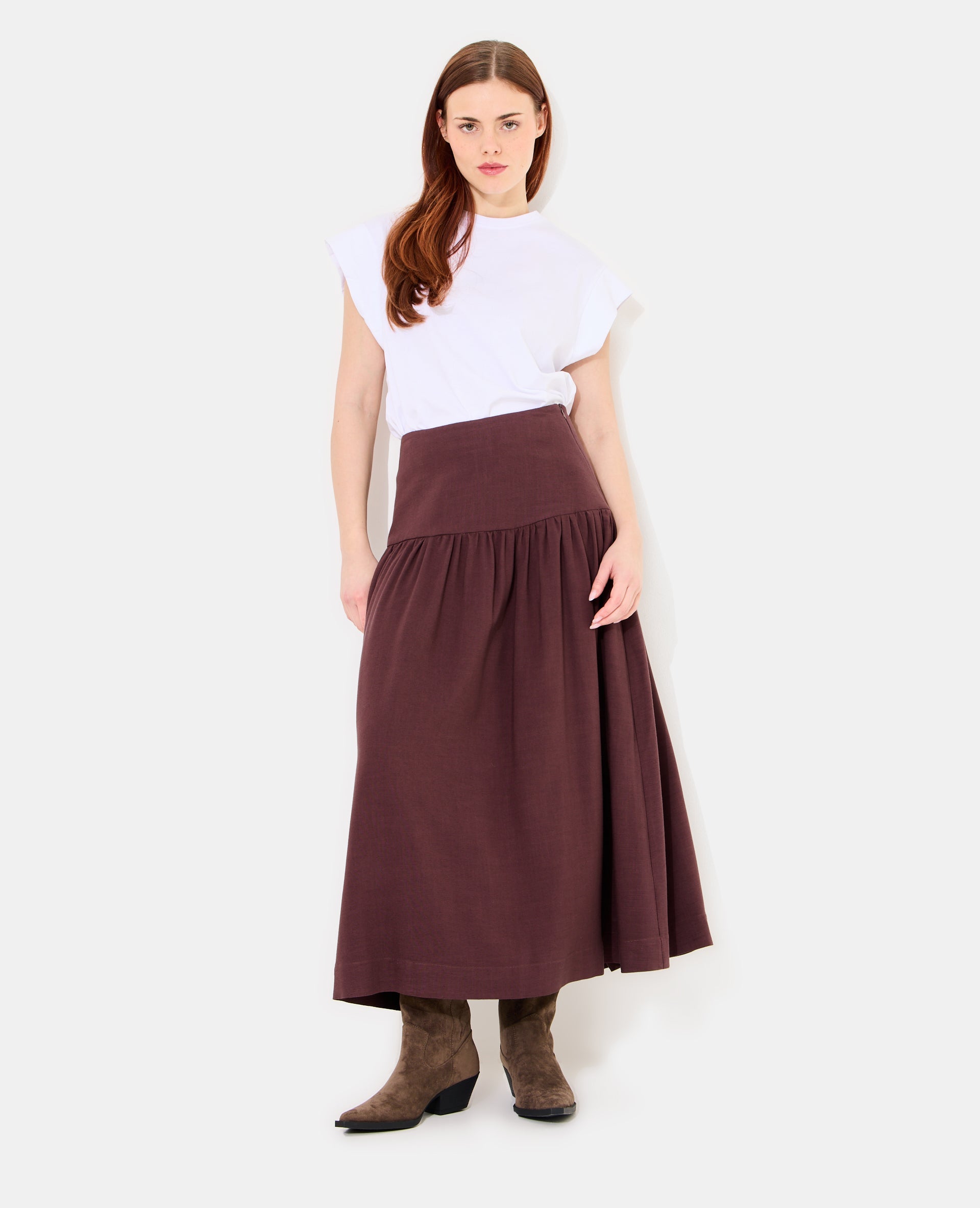 Jupon long avec taille droite