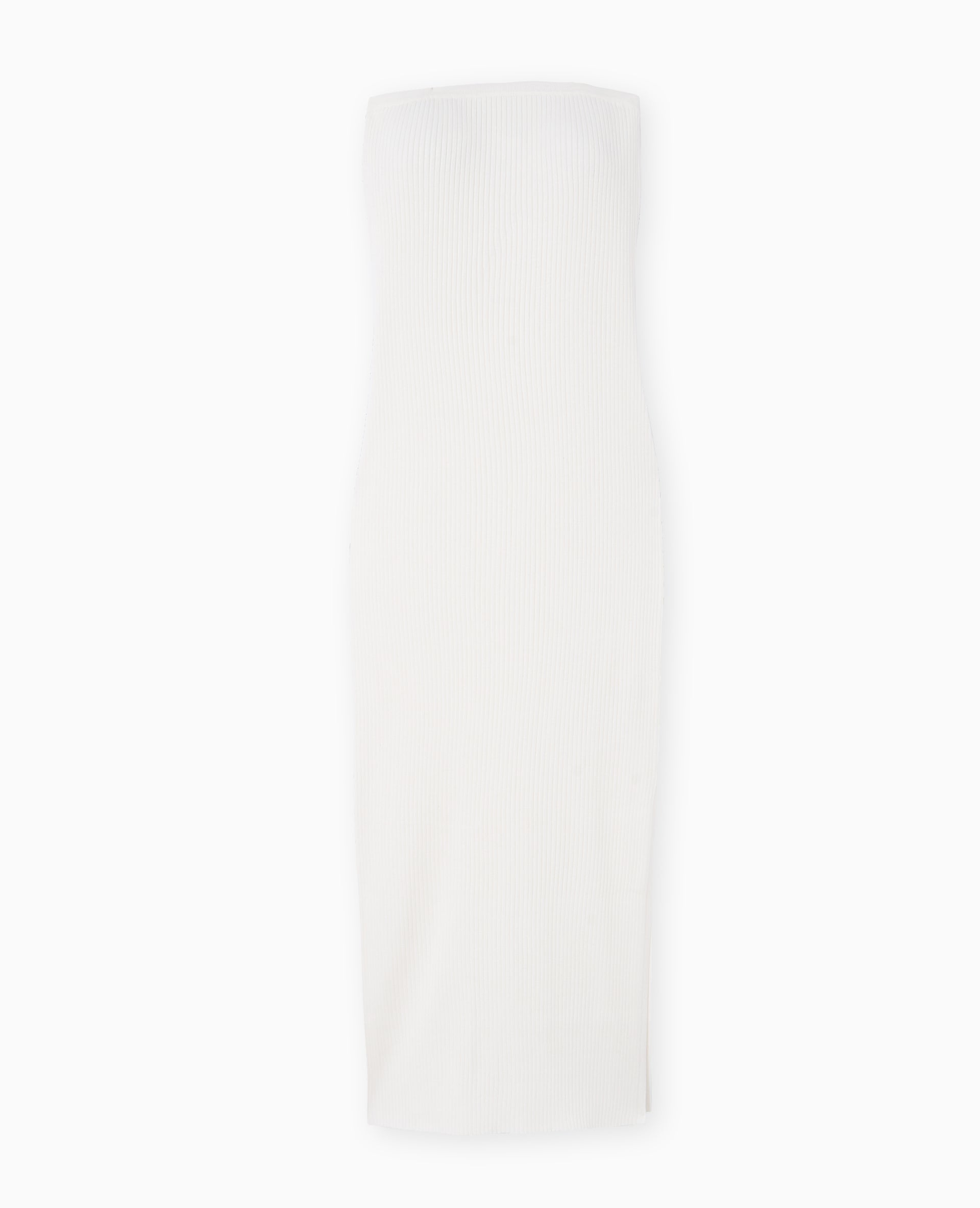 Robe longue bustier en maille côtelée