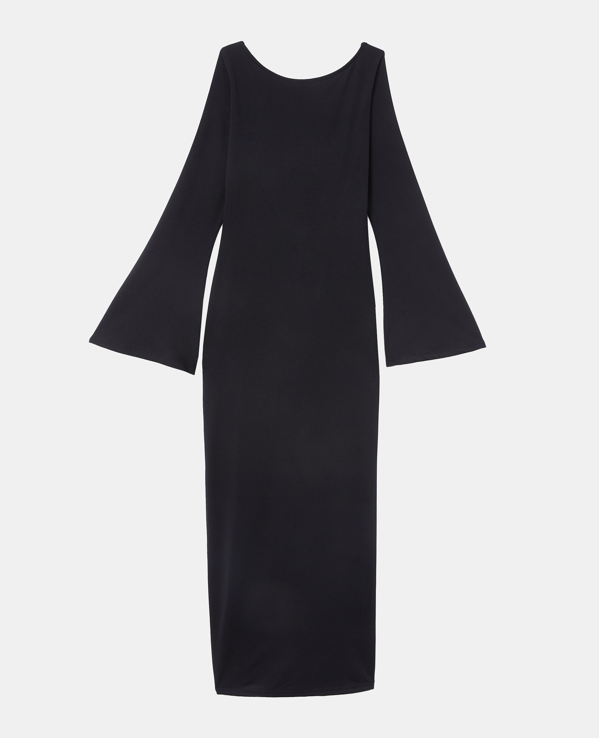 Robe longue dos nu avec manches flare