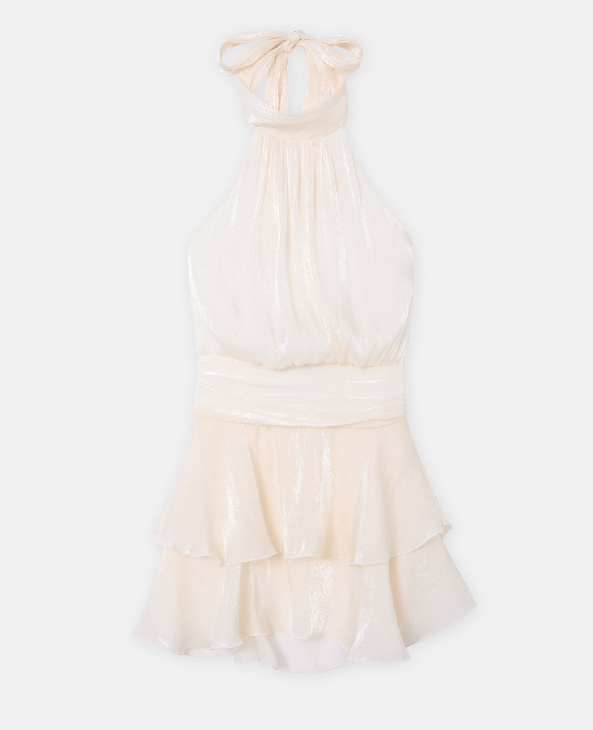 Robe courte dos-nu en satin
