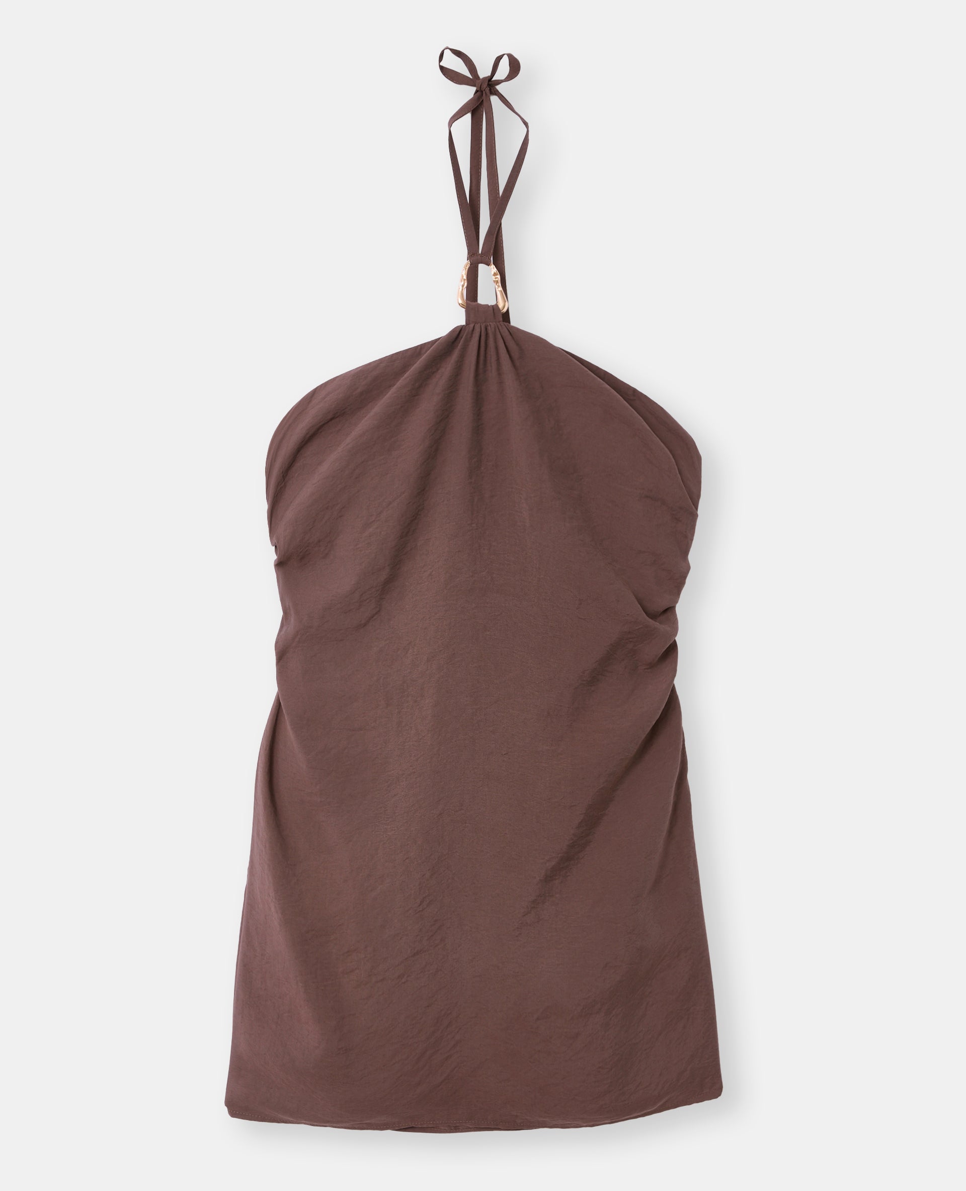 Robe courte dos-nu avec détail bijou