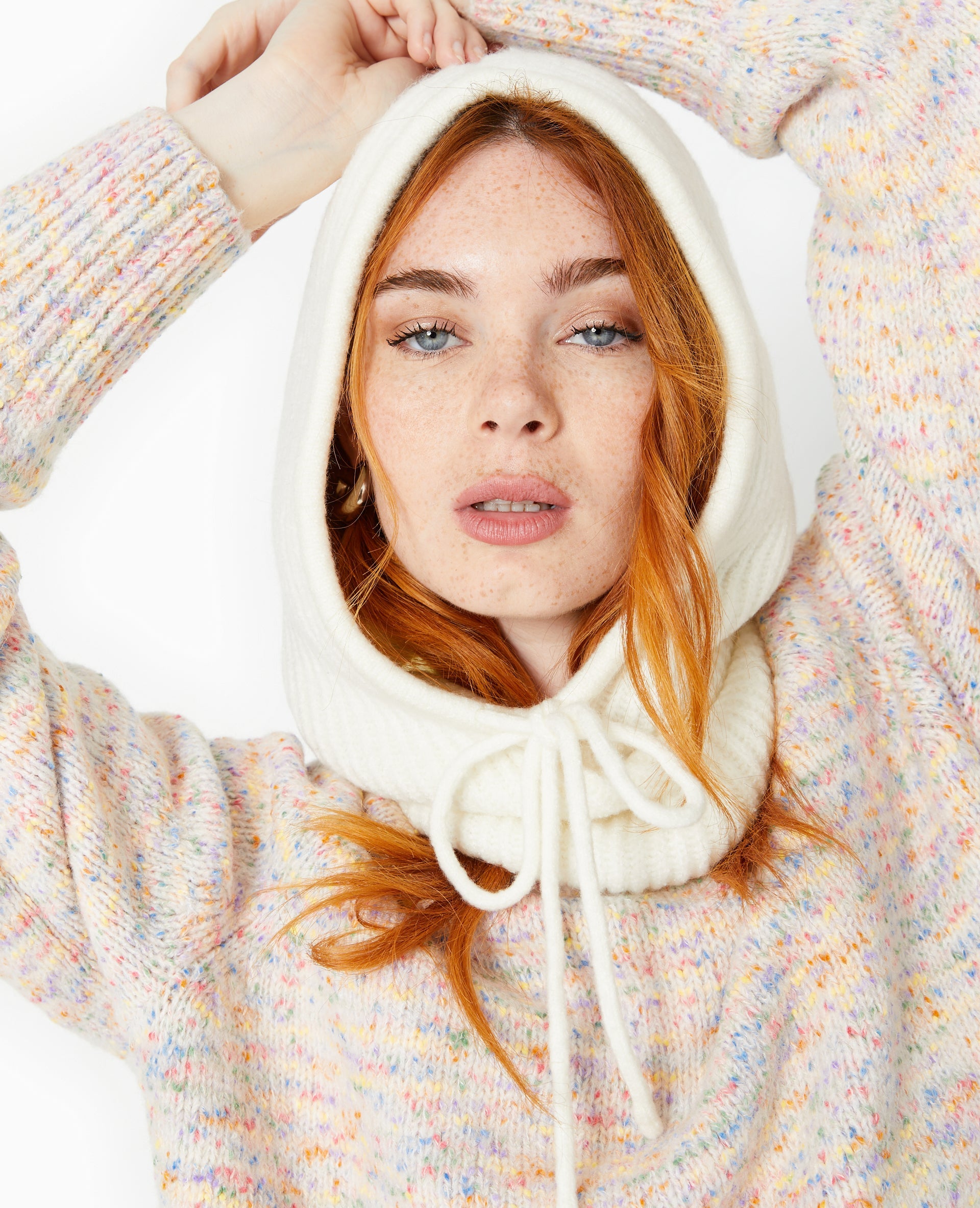 Cagoule en maille côtelée