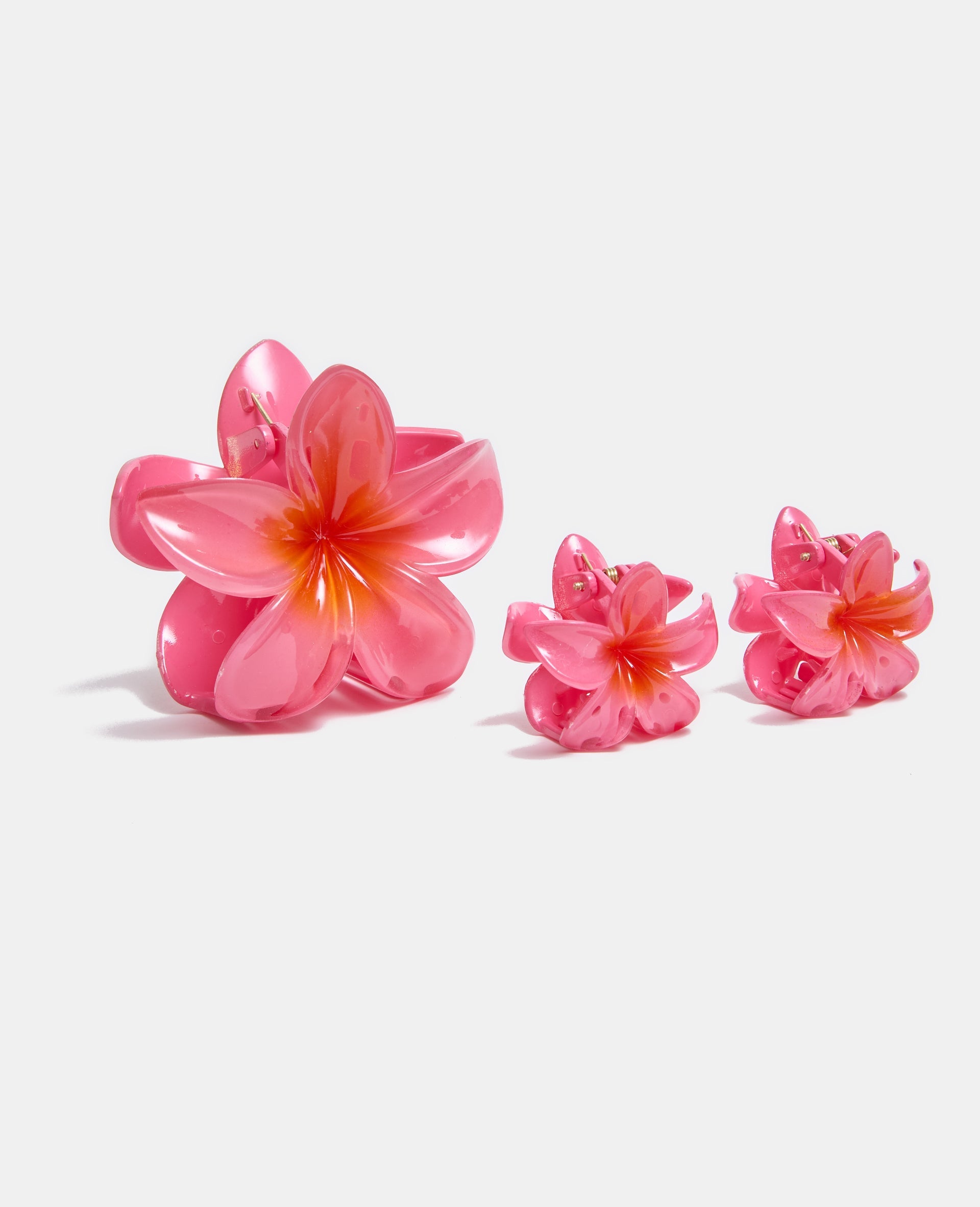 Lot de 3 pinces crocodile "fleur de tiaré"