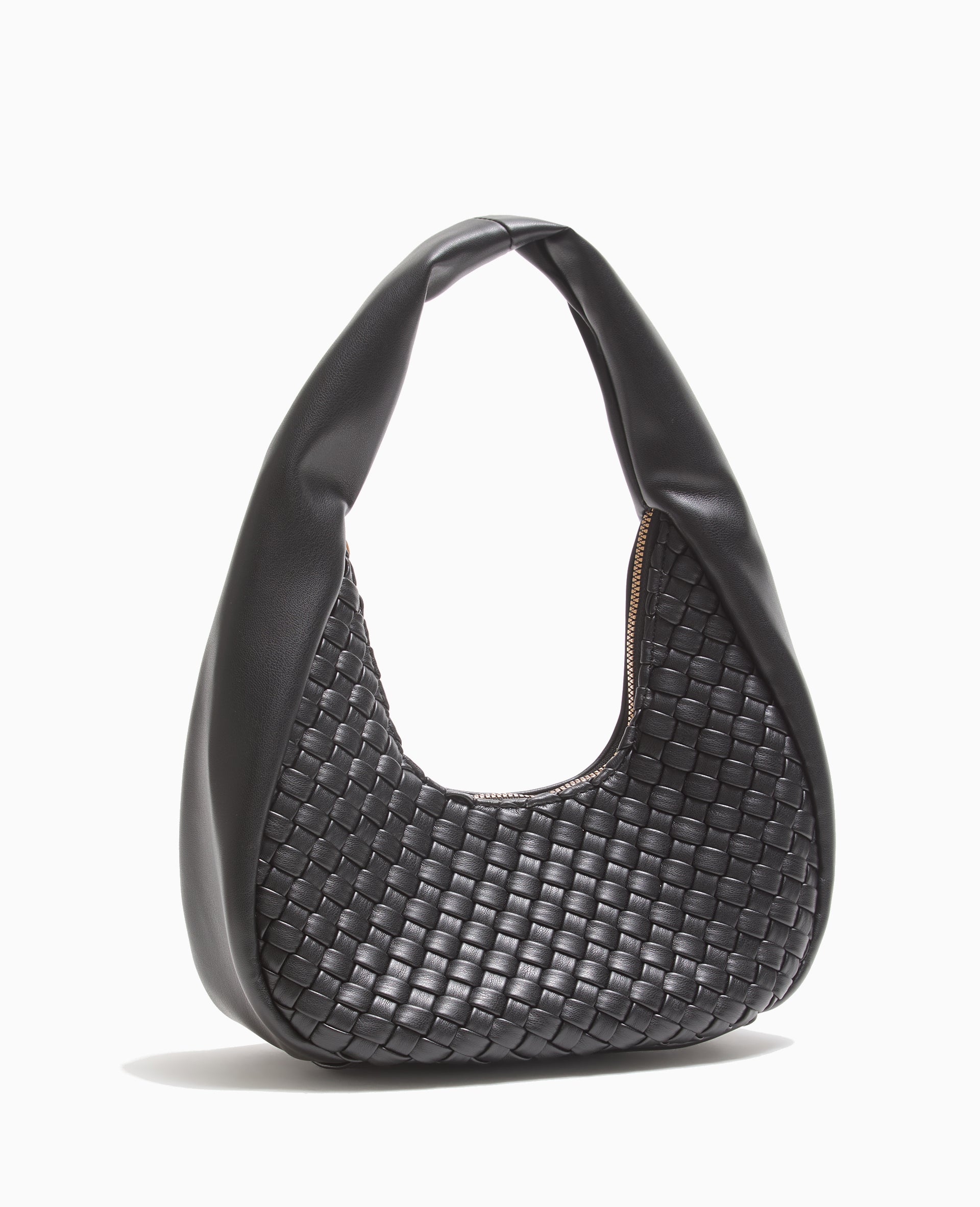 Sac demi-lune en simili tressé