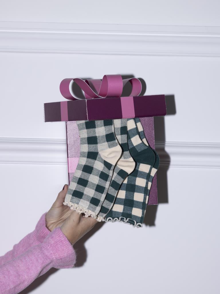 Lot de 2 paires de chaussettes à carreaux