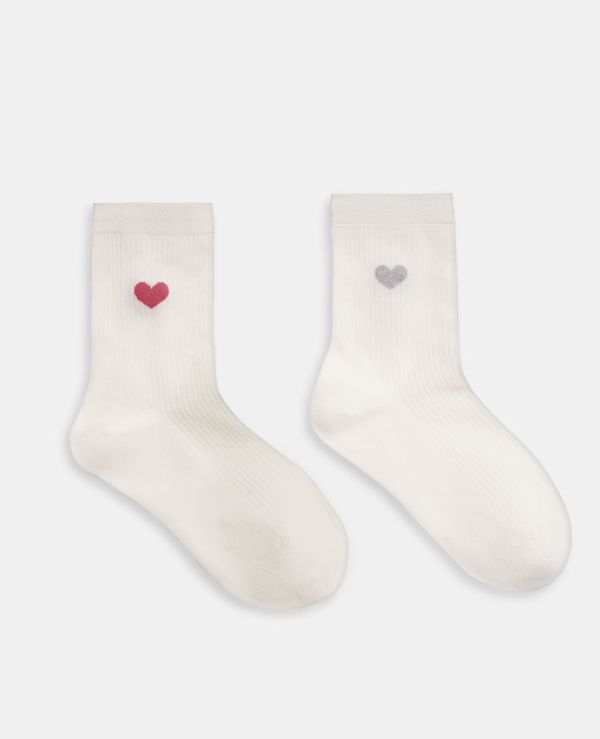 Lot de 2 paires de chaussettes avec cœur