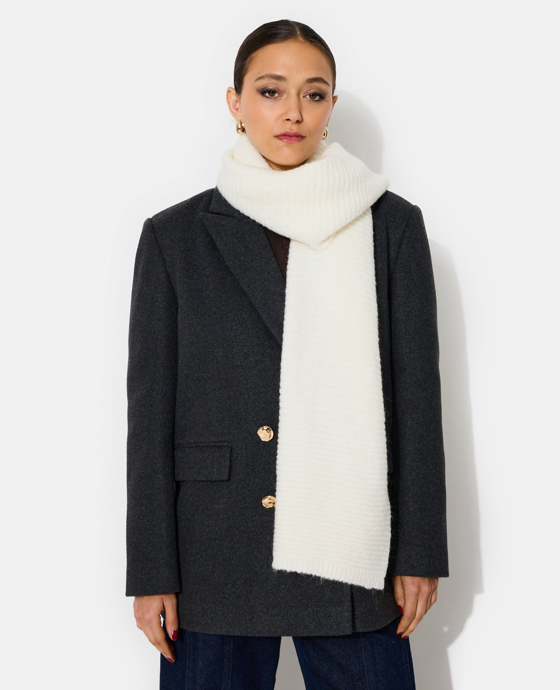 Maxi-écharpe avec laine et mohair