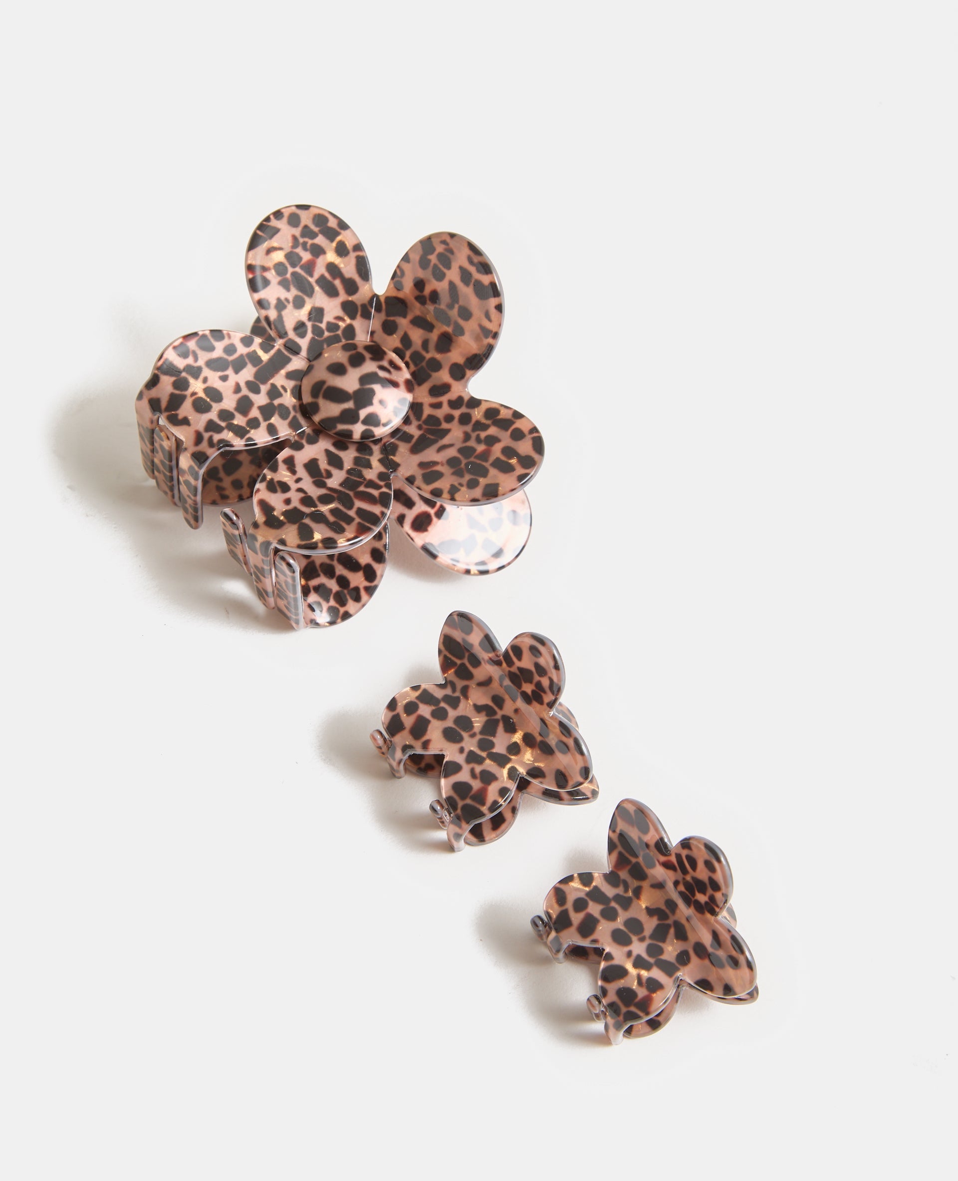 Lot de 3 pinces crocodiles forme fleur