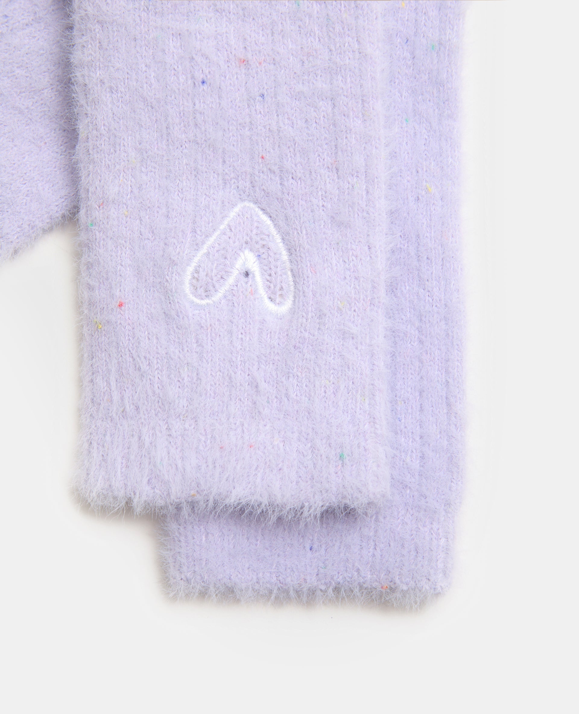 Paire de chaussettes en maille fluffy avec coeur