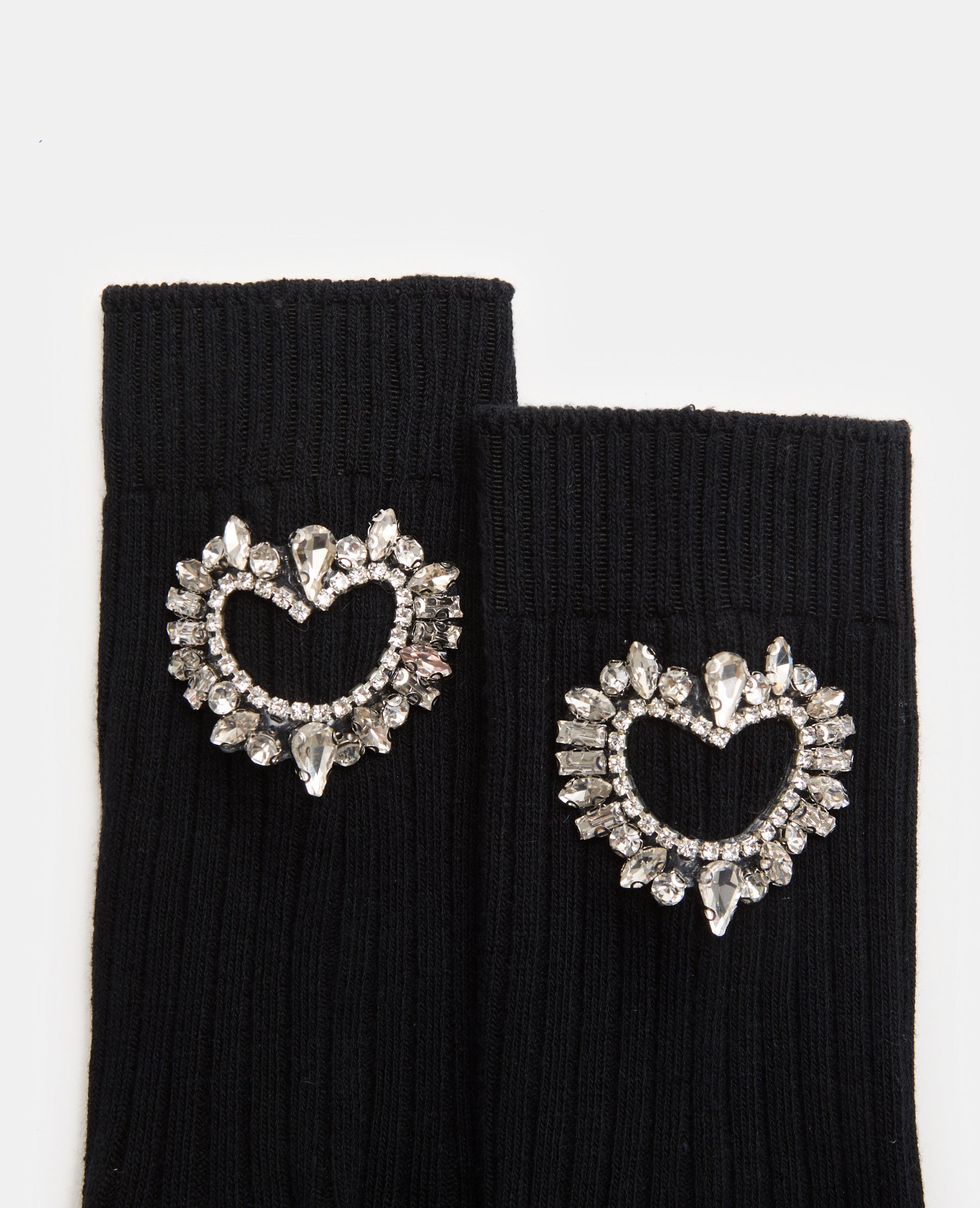Paire de chaussettes avec cœur en strass
