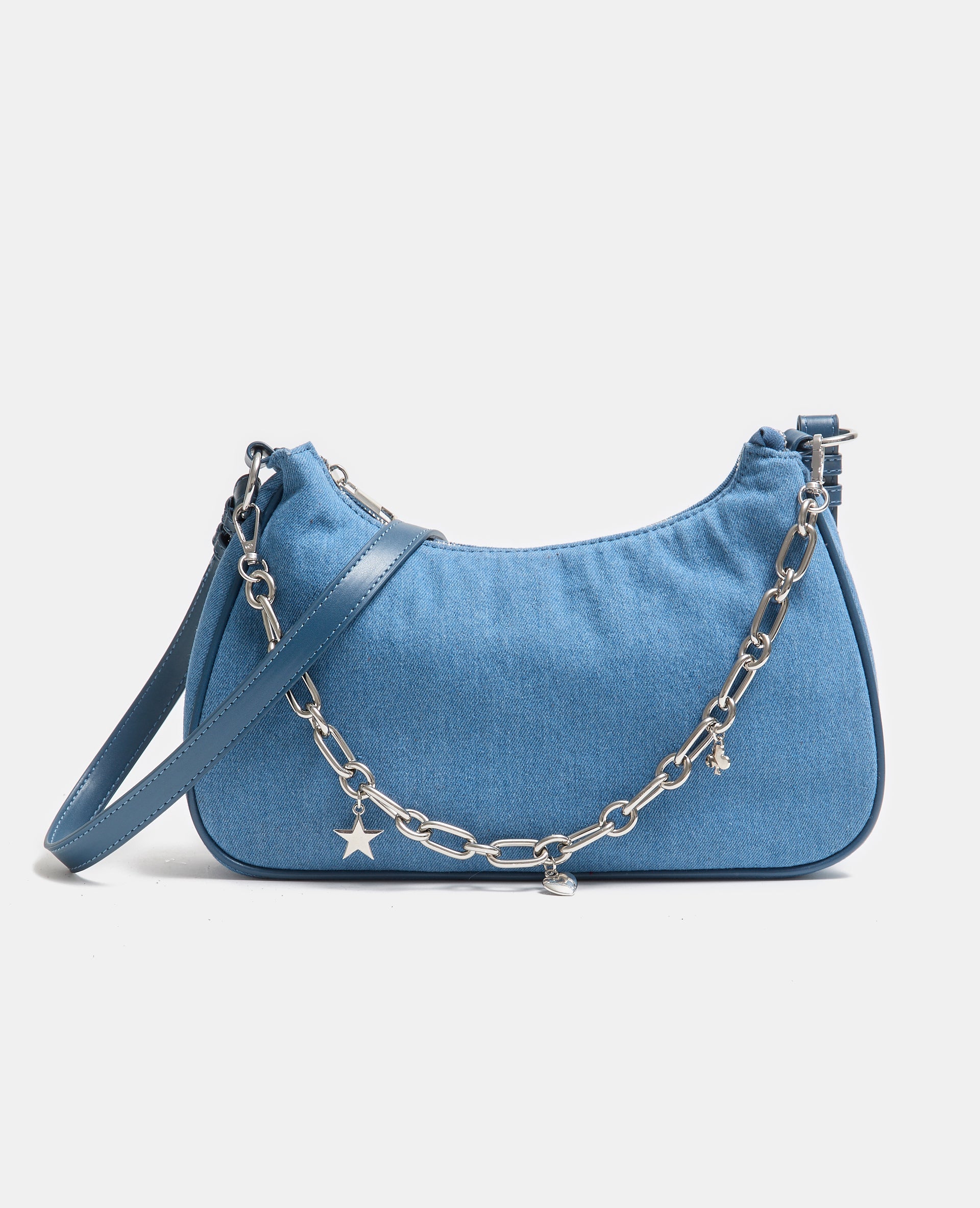Sac en denim avec bandoulière et chaîne