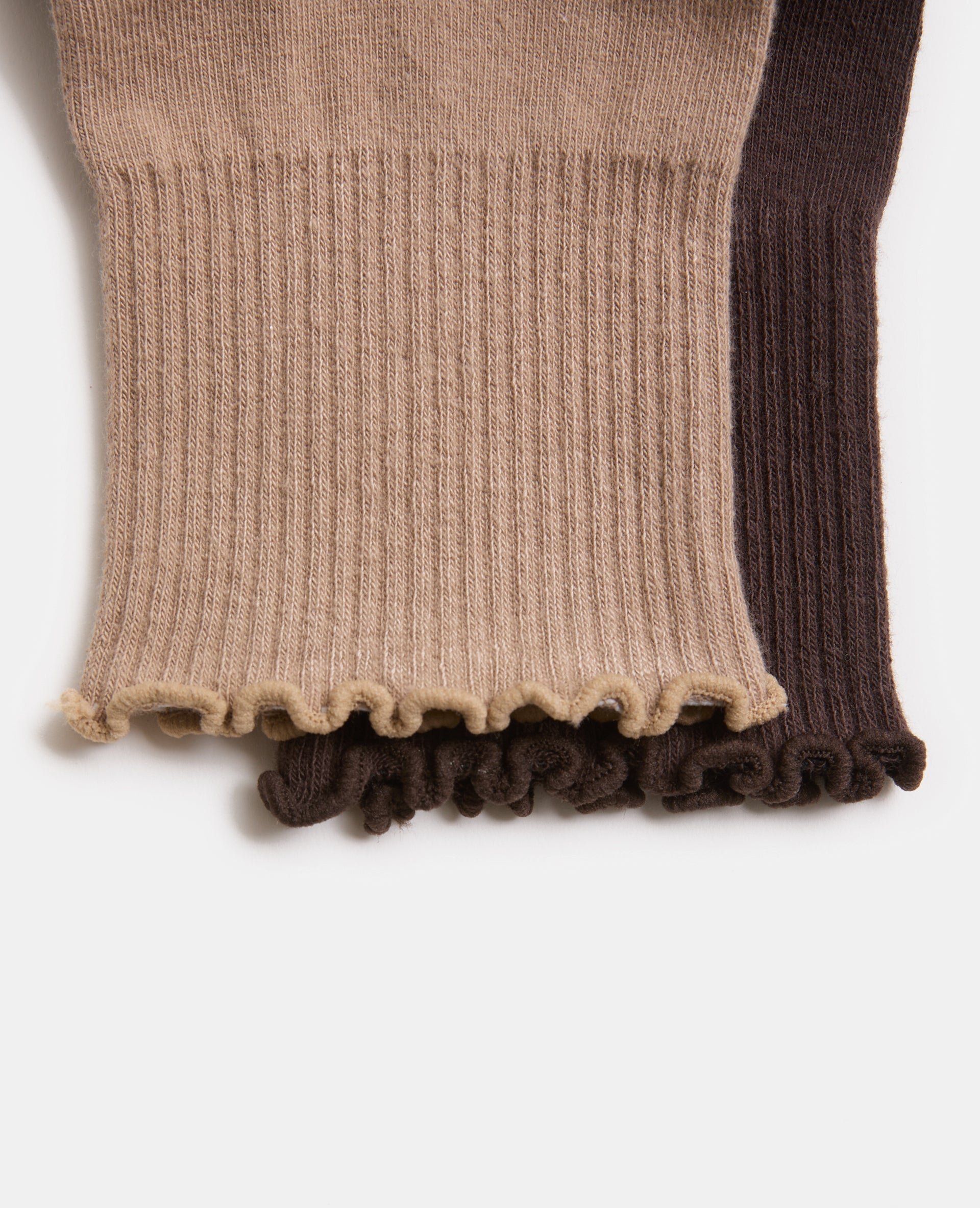 Lot de 2 paires de chaussettes bords ondulés