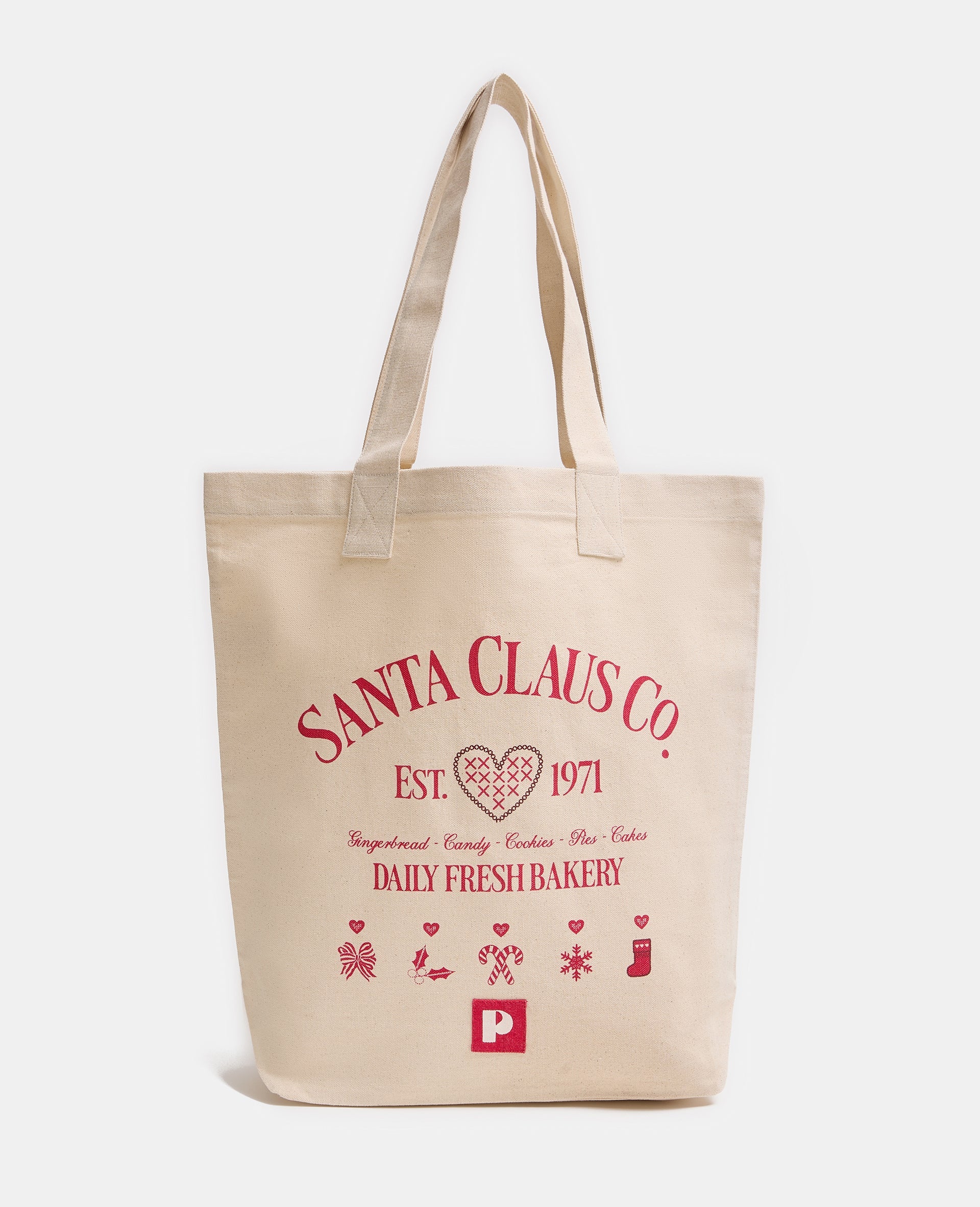 Tote bag en toile motifs de Noël