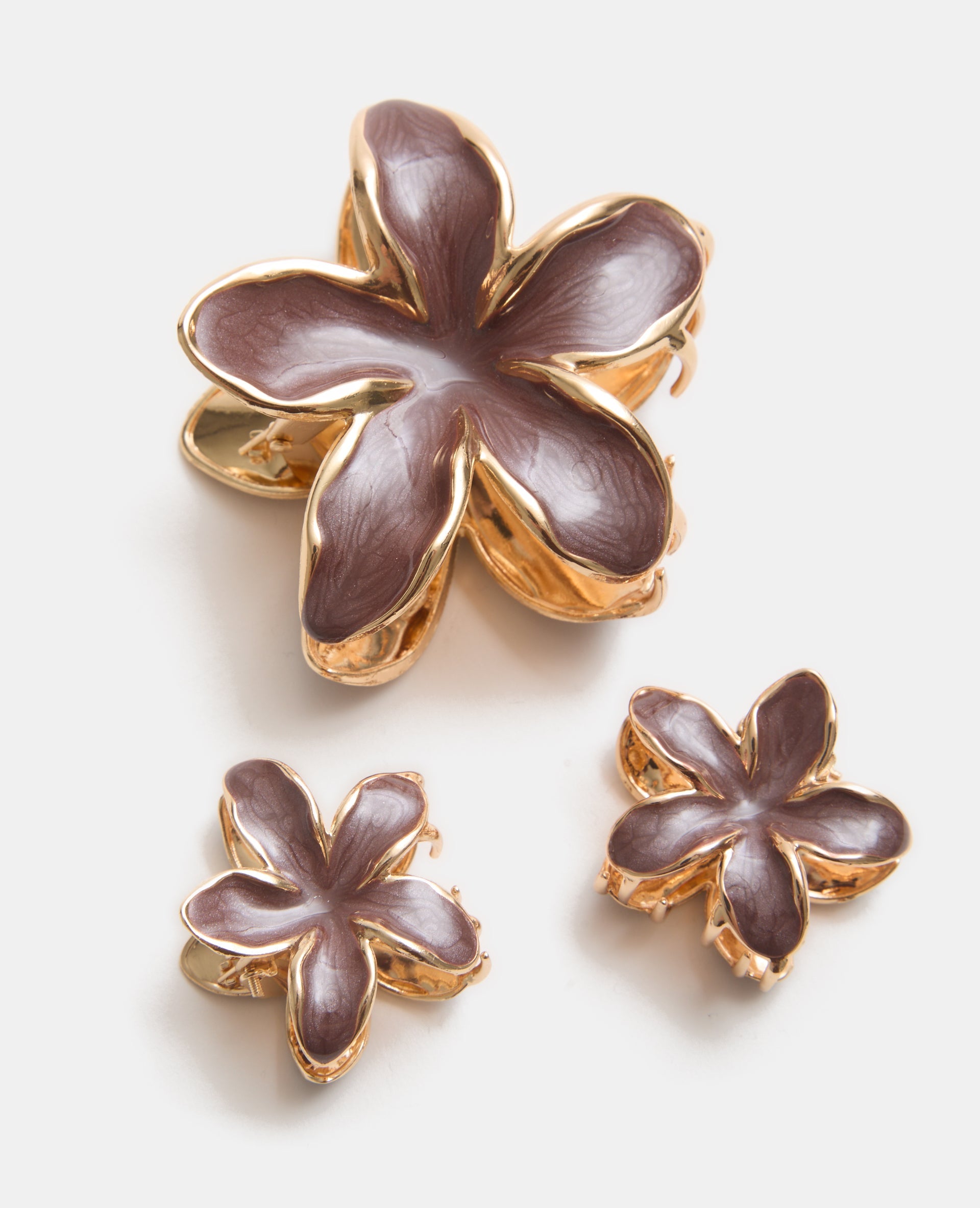 Lot de 3 pinces fleur de tiaré