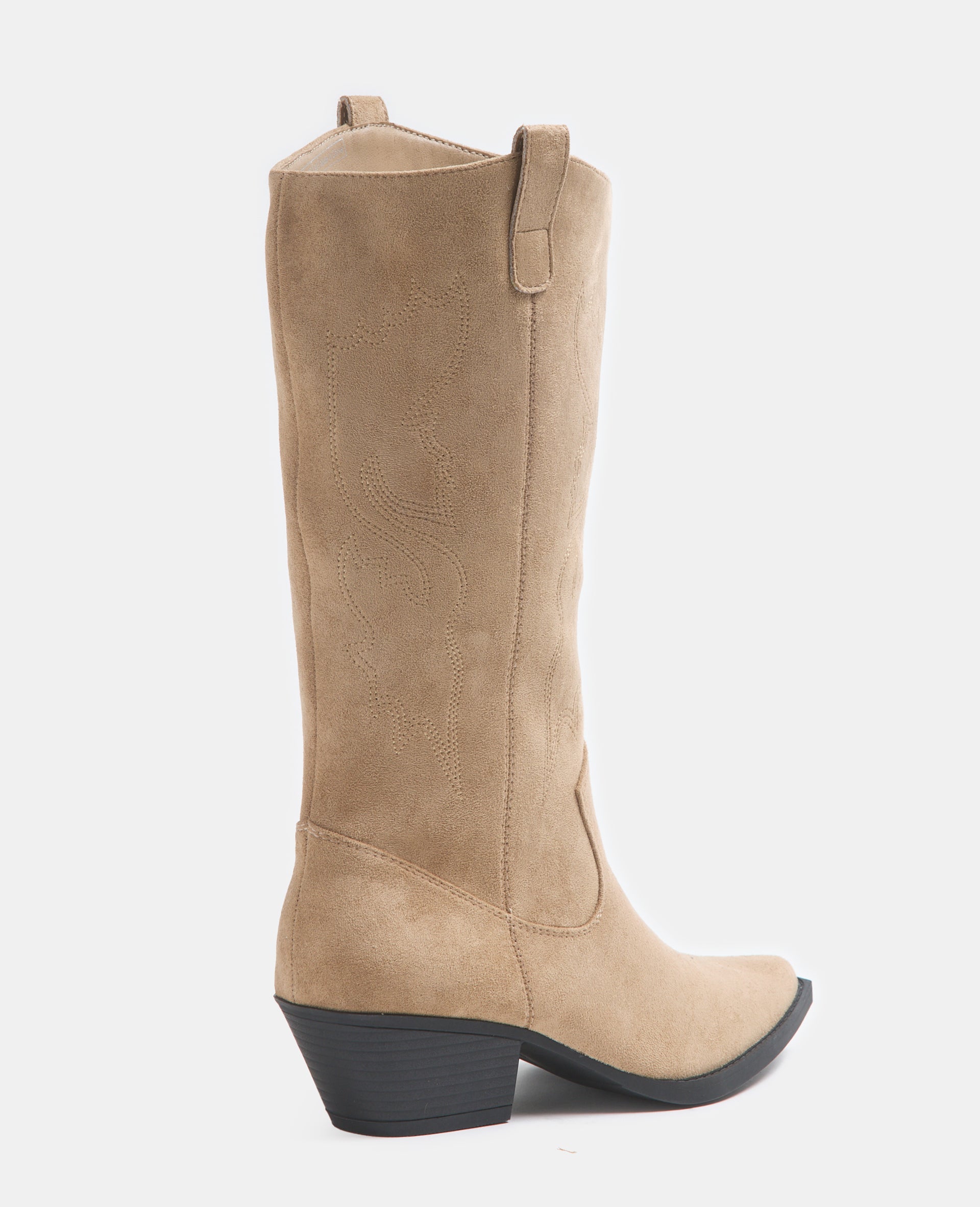 Bottes santiags en suédine talons bizeautés