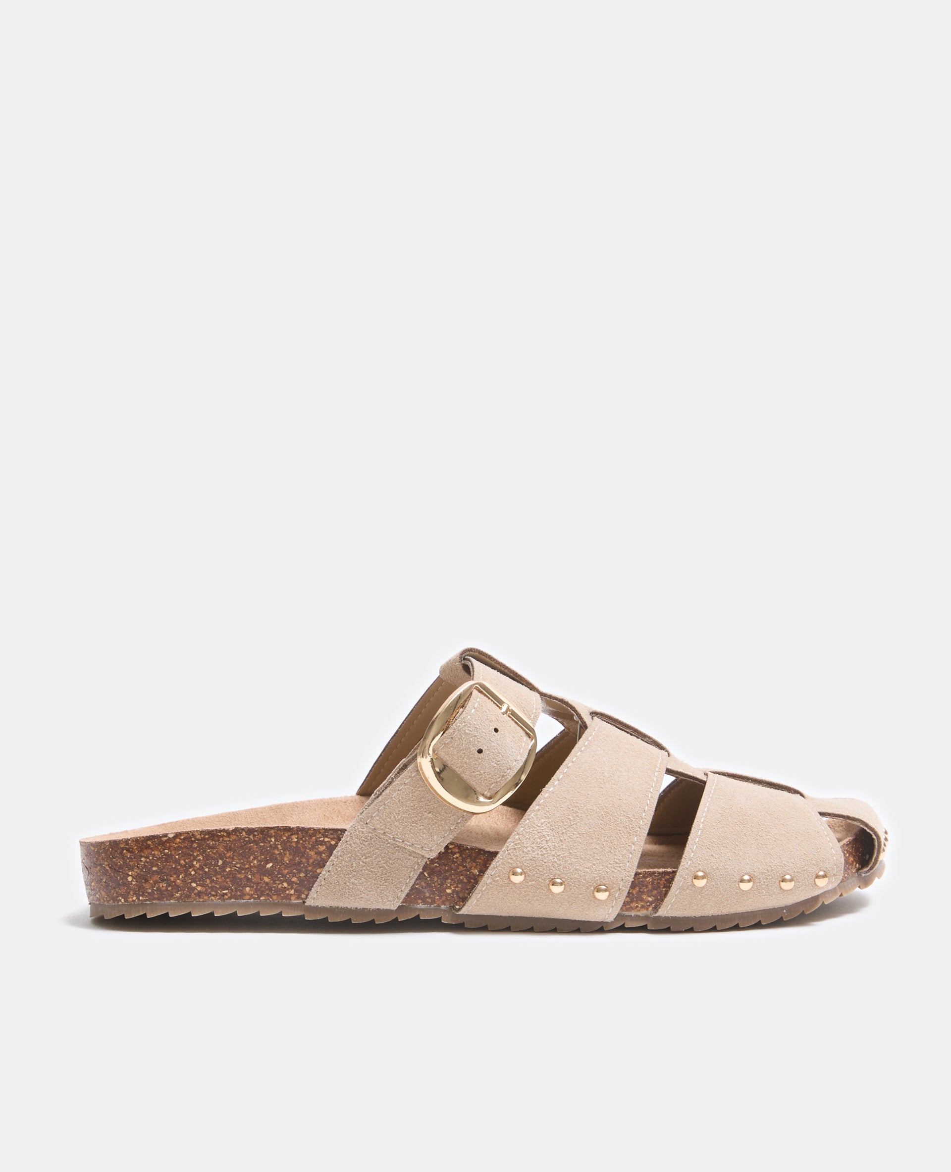Paire de mules en suédine avec brides