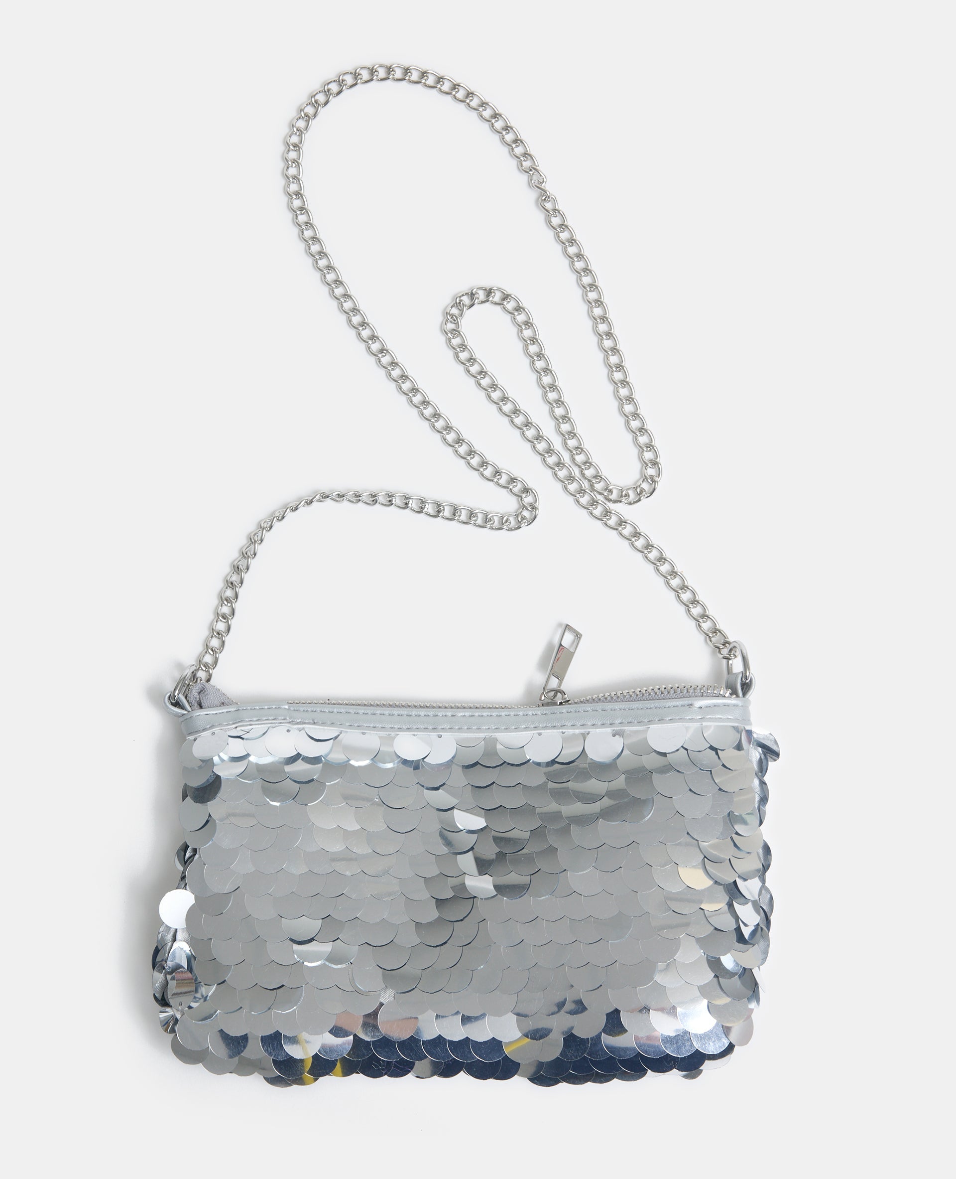Sac sequins avec bandoulière chaîne