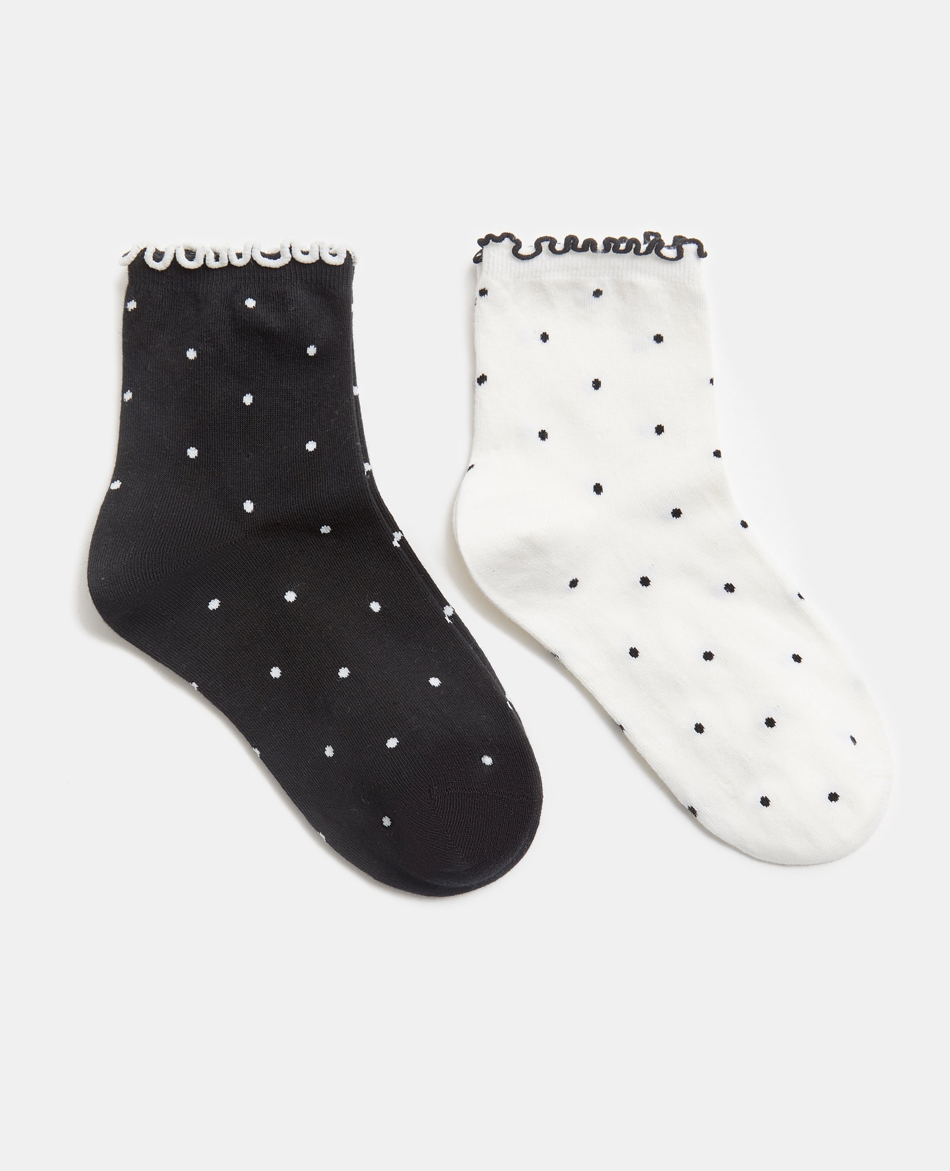 Lot de 2 paires de chaussettes à pois avec froufous