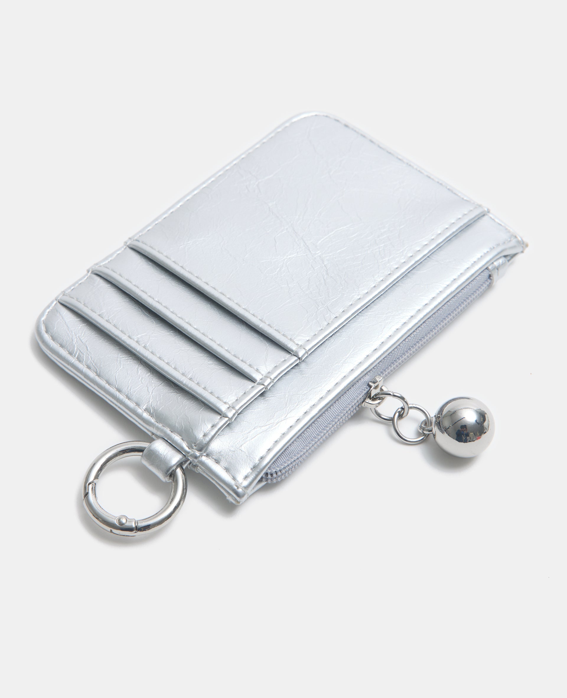 Porte-cartes en simili argenté